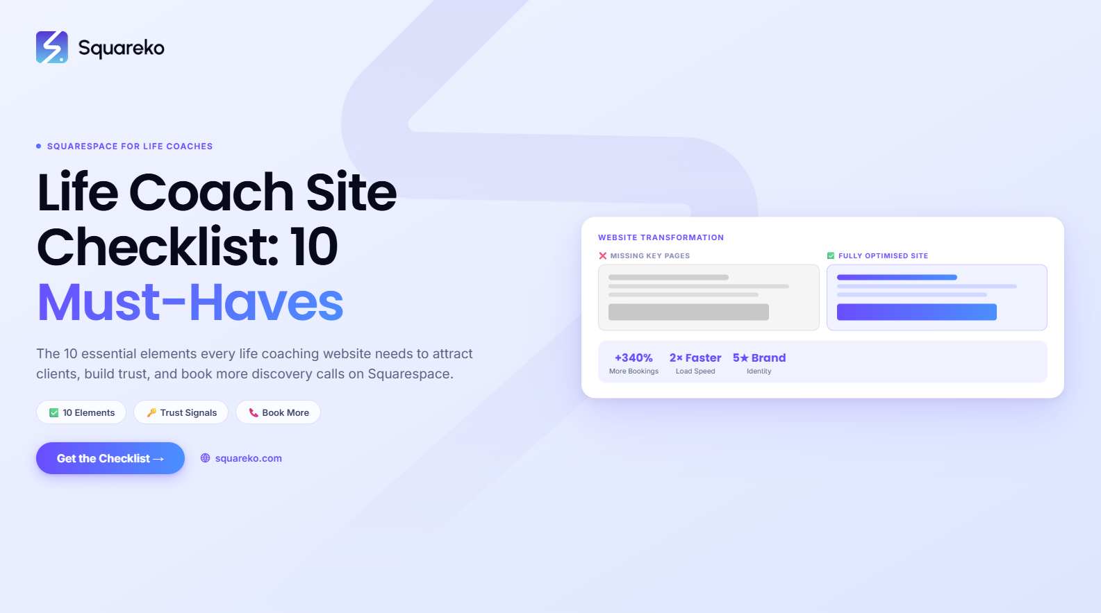Life Coach Website Checklist: 10 Must-Have Elements for Your Squarespace Site