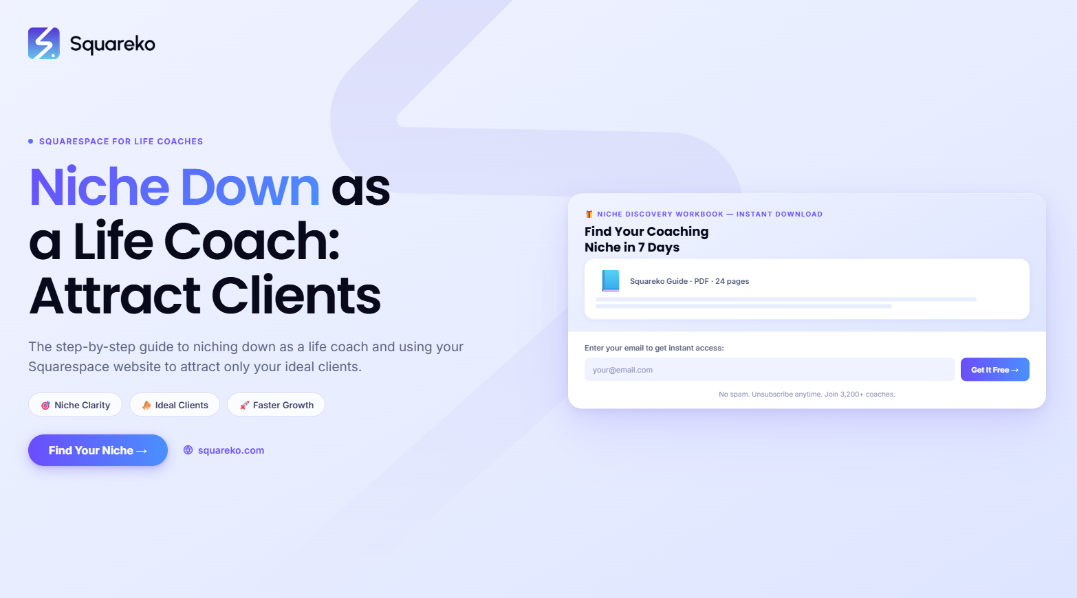 How to Niche Down as a Life Coach and Attract Ideal Clients on Squarespace