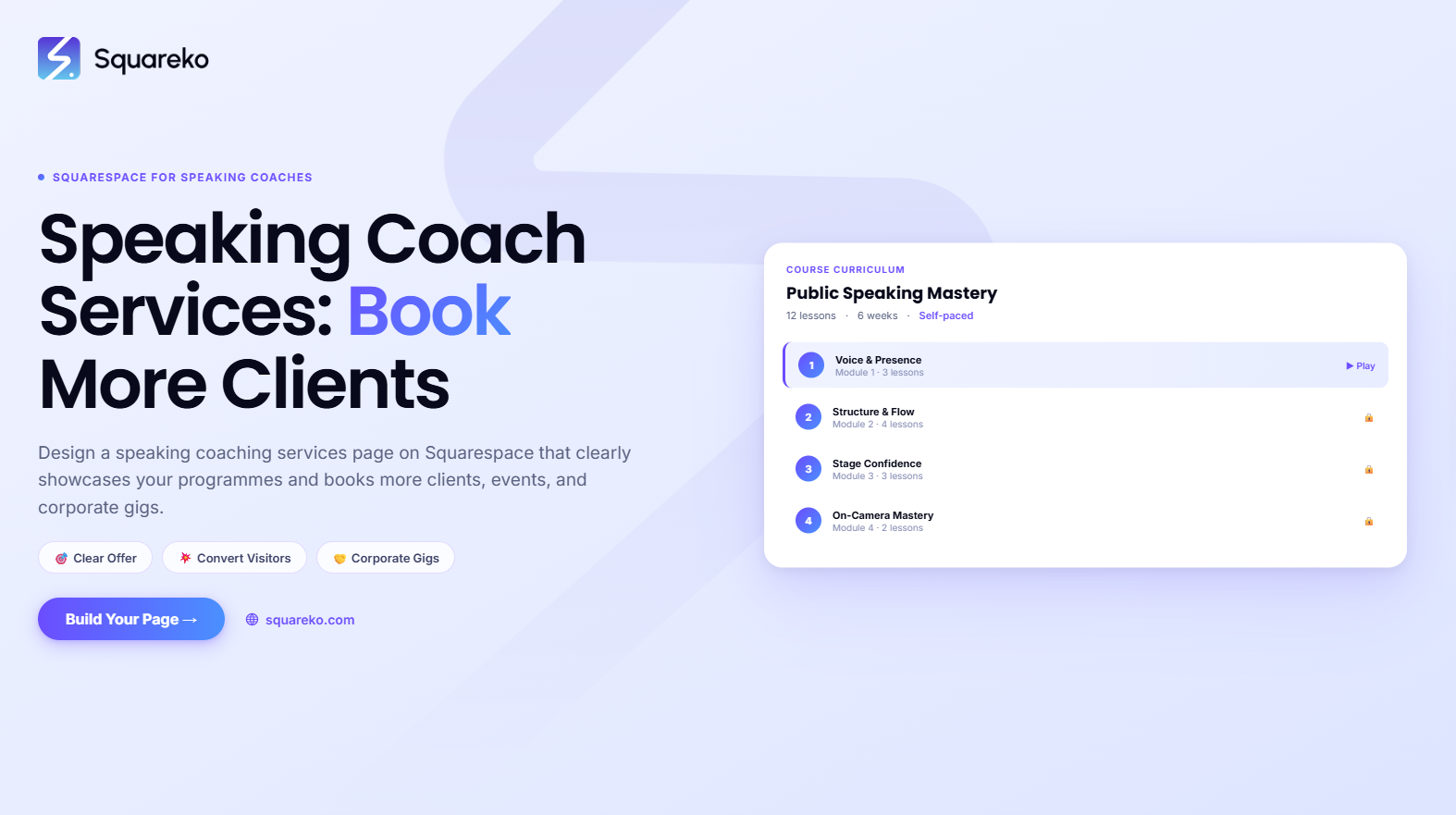 How to Create a Speaking Coach Services Page That Books More Clients on Squarespace