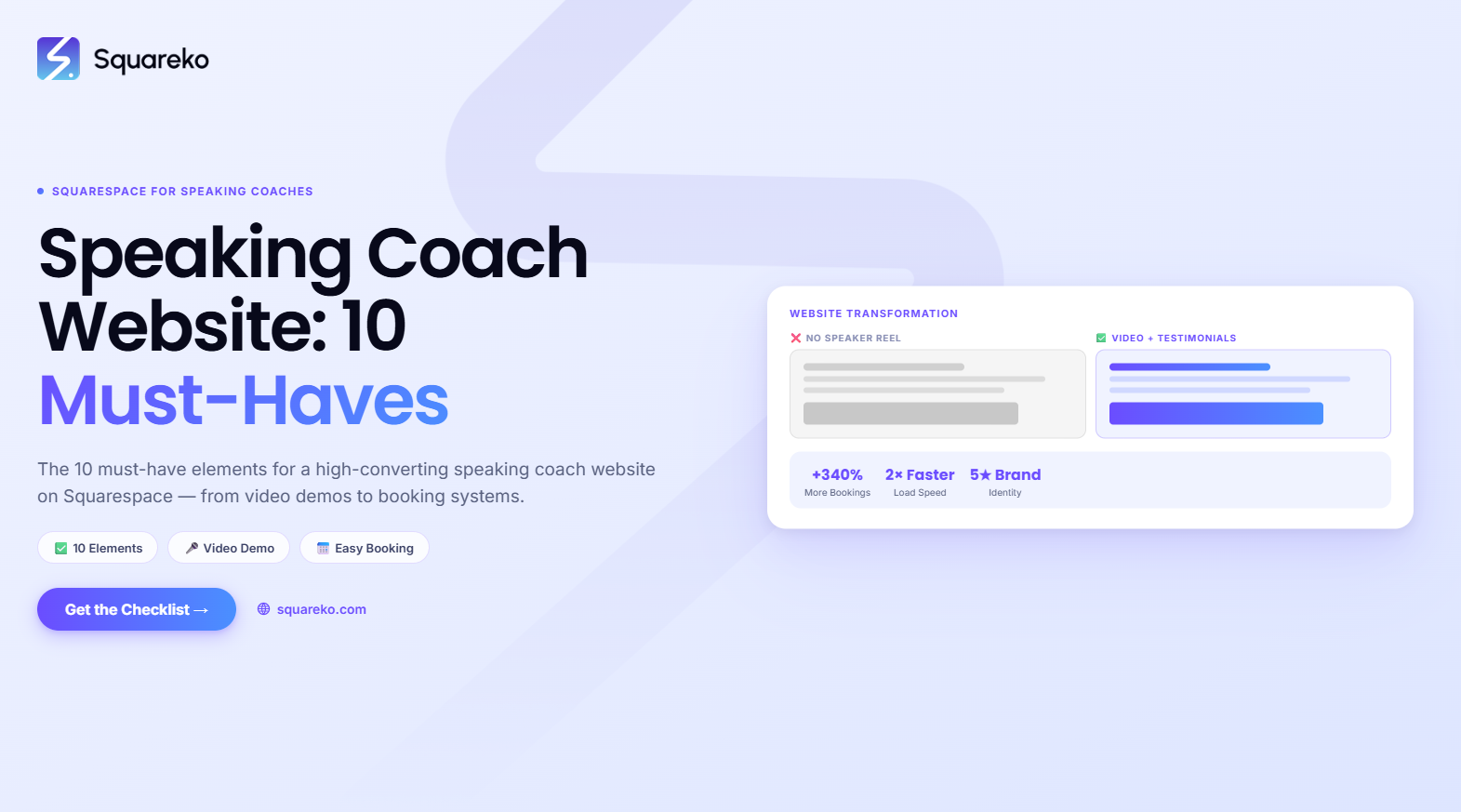 Speaking Coach Website Checklist: 10 Must-Have Elements for Your Squarespace Site