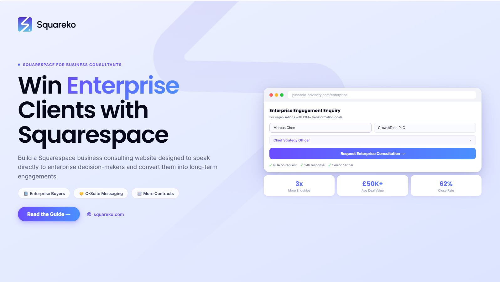 How to Build a Business Consulting Website on Squarespace That Wins Enterprise Clients
