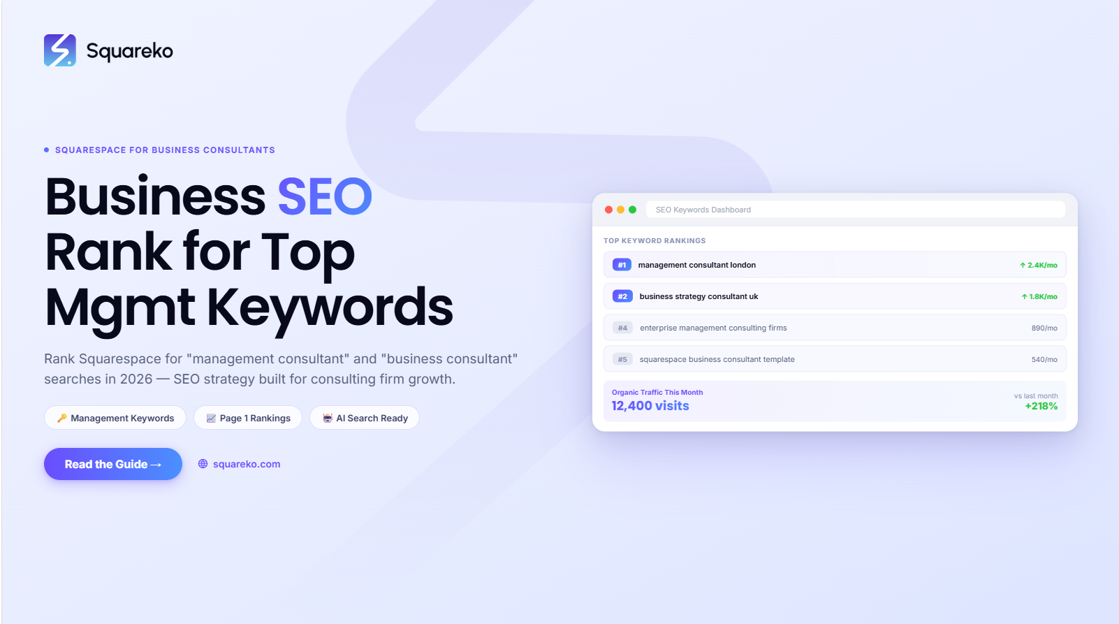 Business Consulting Website SEO on Squarespace: How to Rank for Management Consulting Keywords in 2026