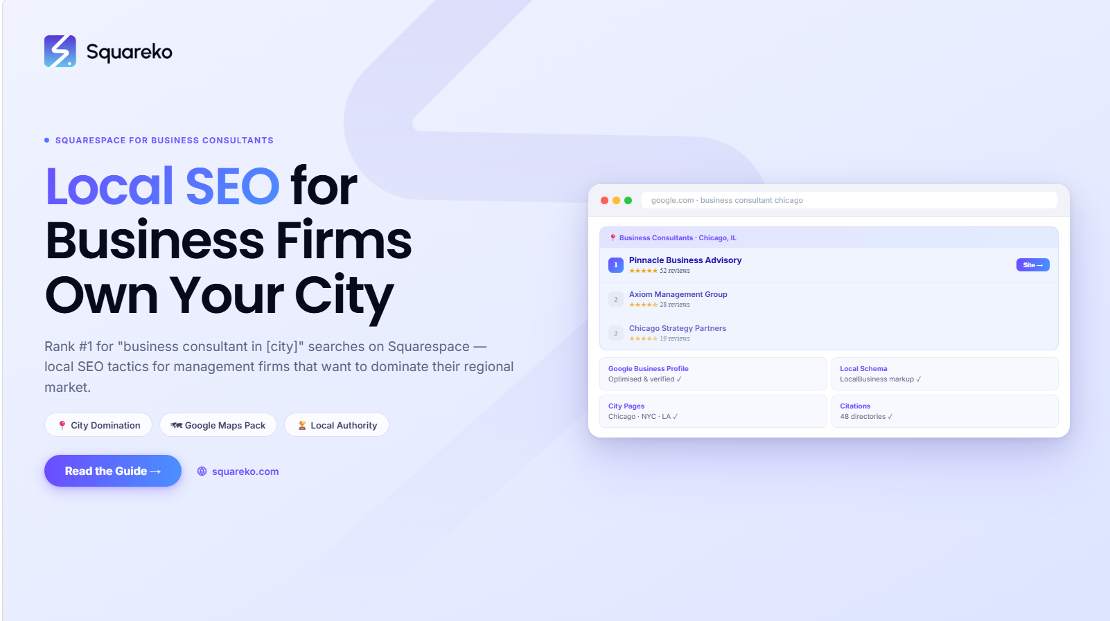 Local SEO for Business Consultants on Squarespace: How to Rank for '[Specialty] Consultant in [City]'
