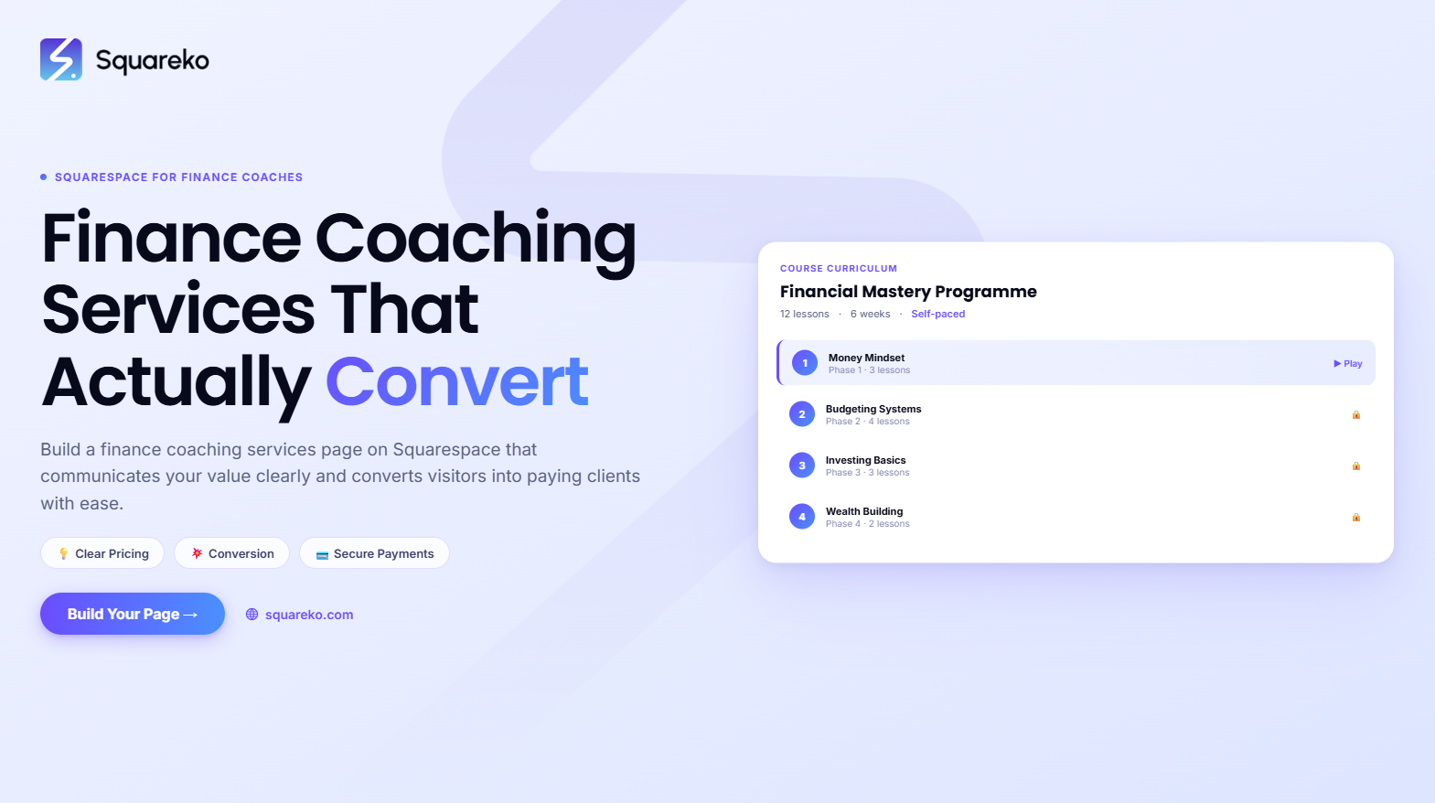 How to Create a Finance Coaching Services Page That Converts on Squarespace