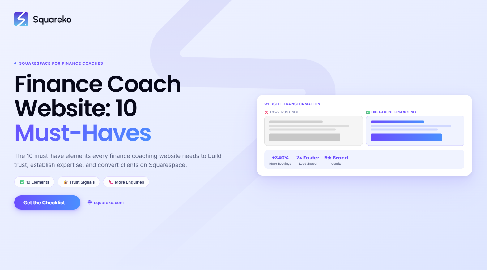 Finance Coach Website Checklist: 10 Must-Have Elements for Your Squarespace Site