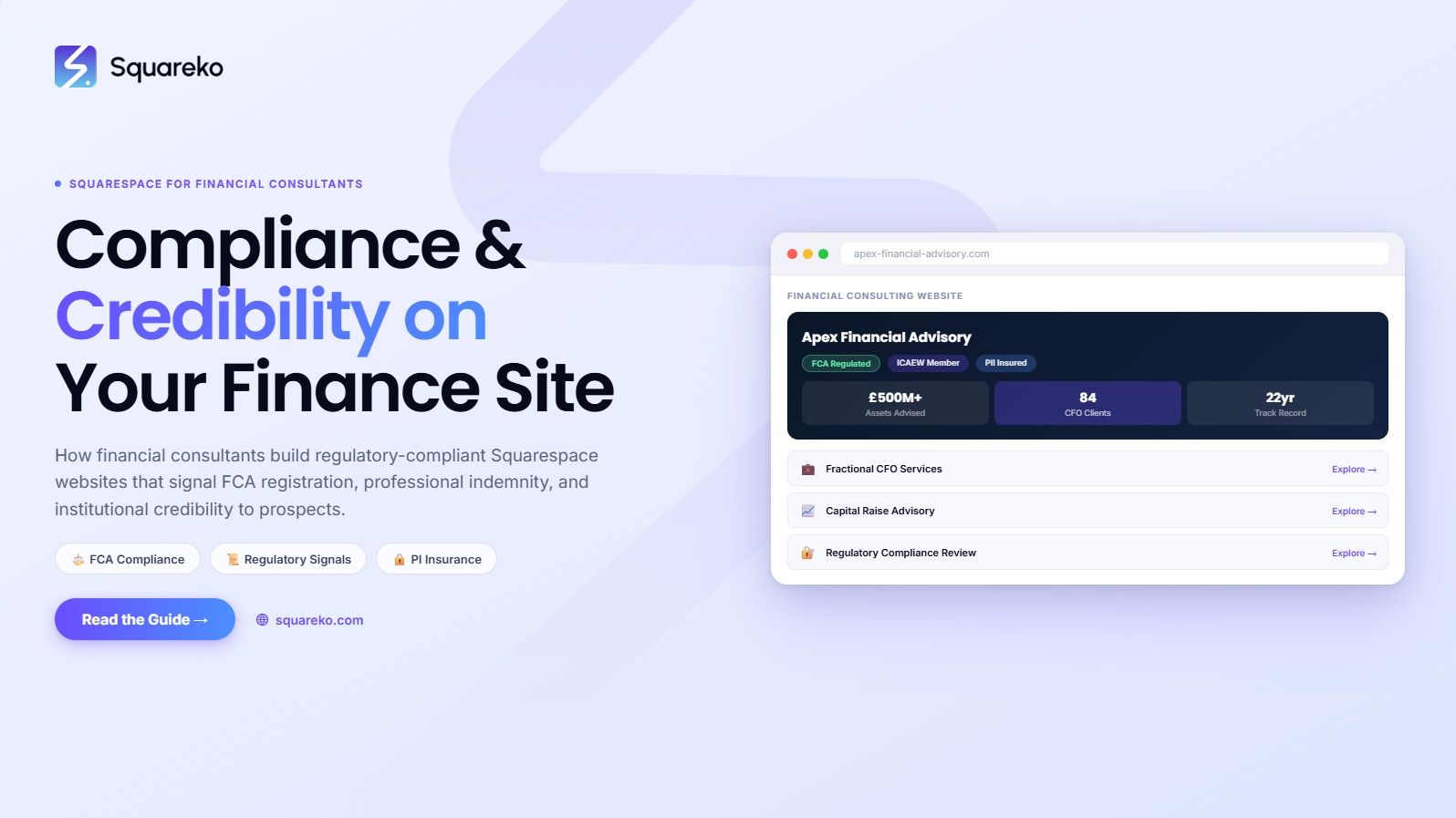 Regulatory Compliance for Your Financial Consulting Website on Squarespace
