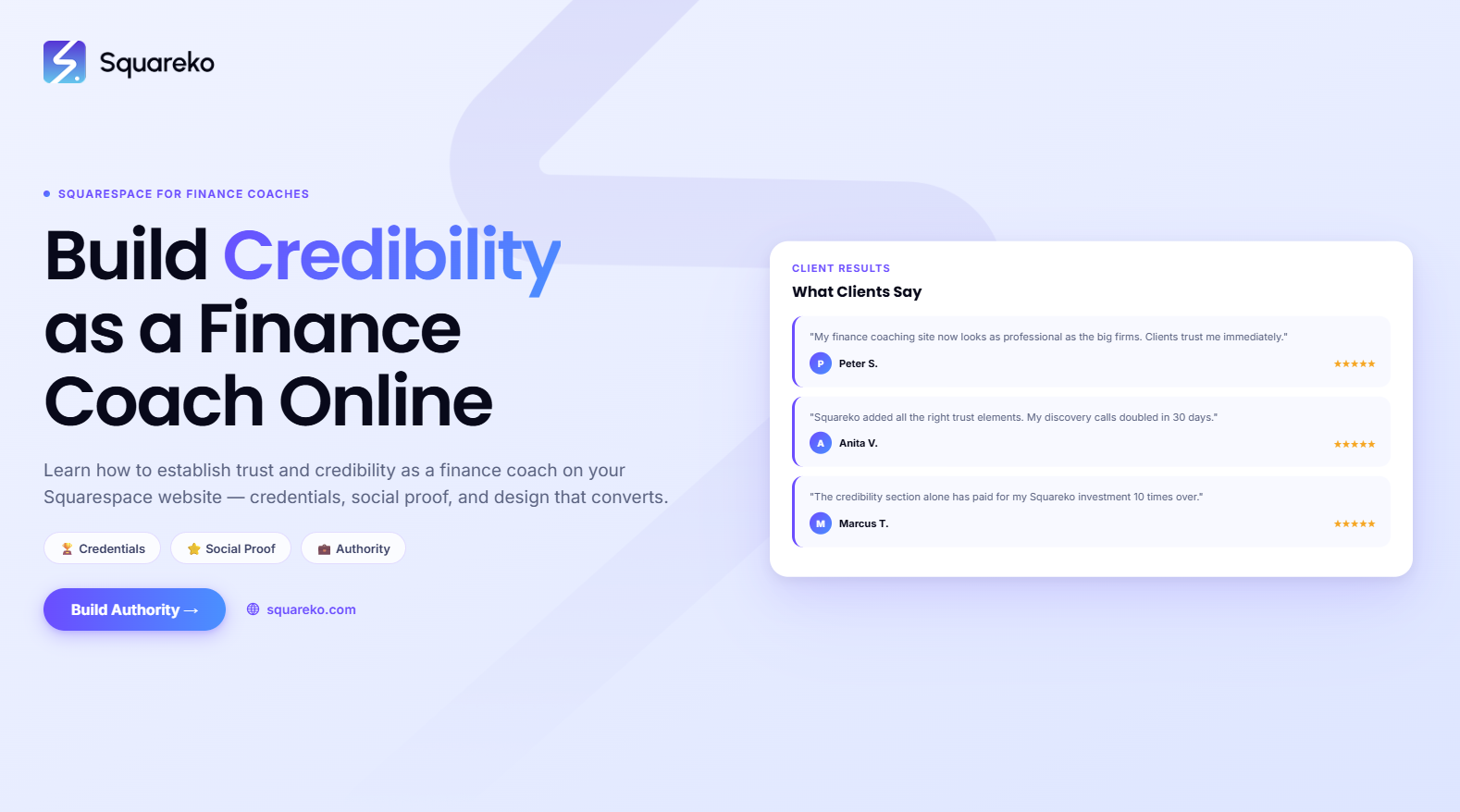 How to Build Credibility as a Finance Coach on Your Squarespace Website