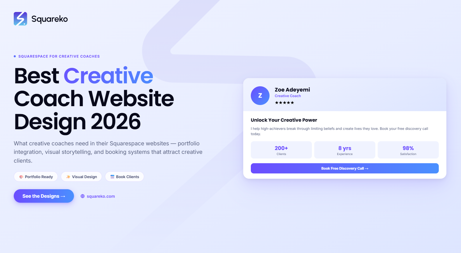 Best Squarespace Website Design for Creative Coaches and Creativity Coaches in 2026