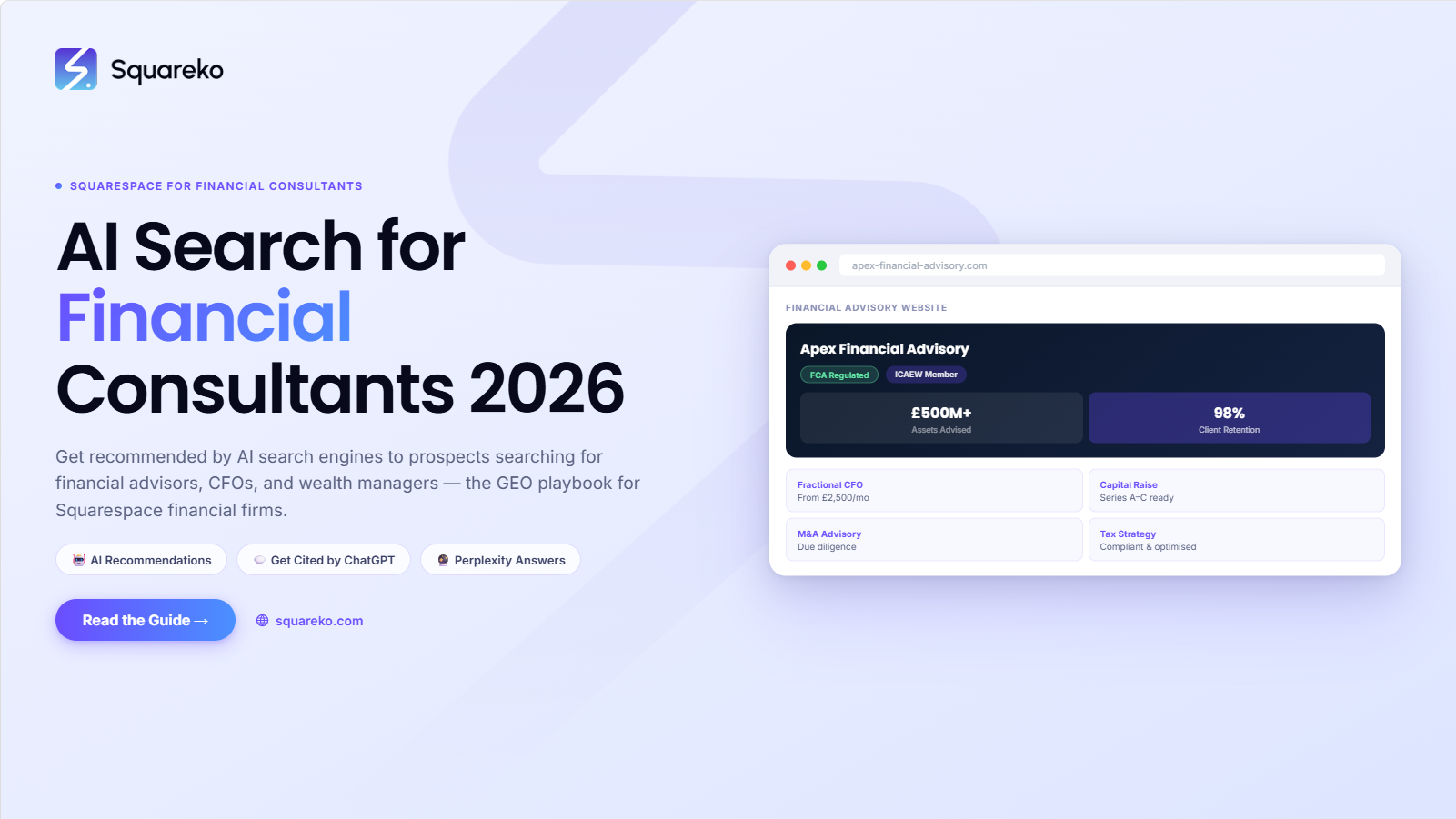 AI Search Strategy for Financial Consultants on Squarespace: Get Recommended for Financial Queries