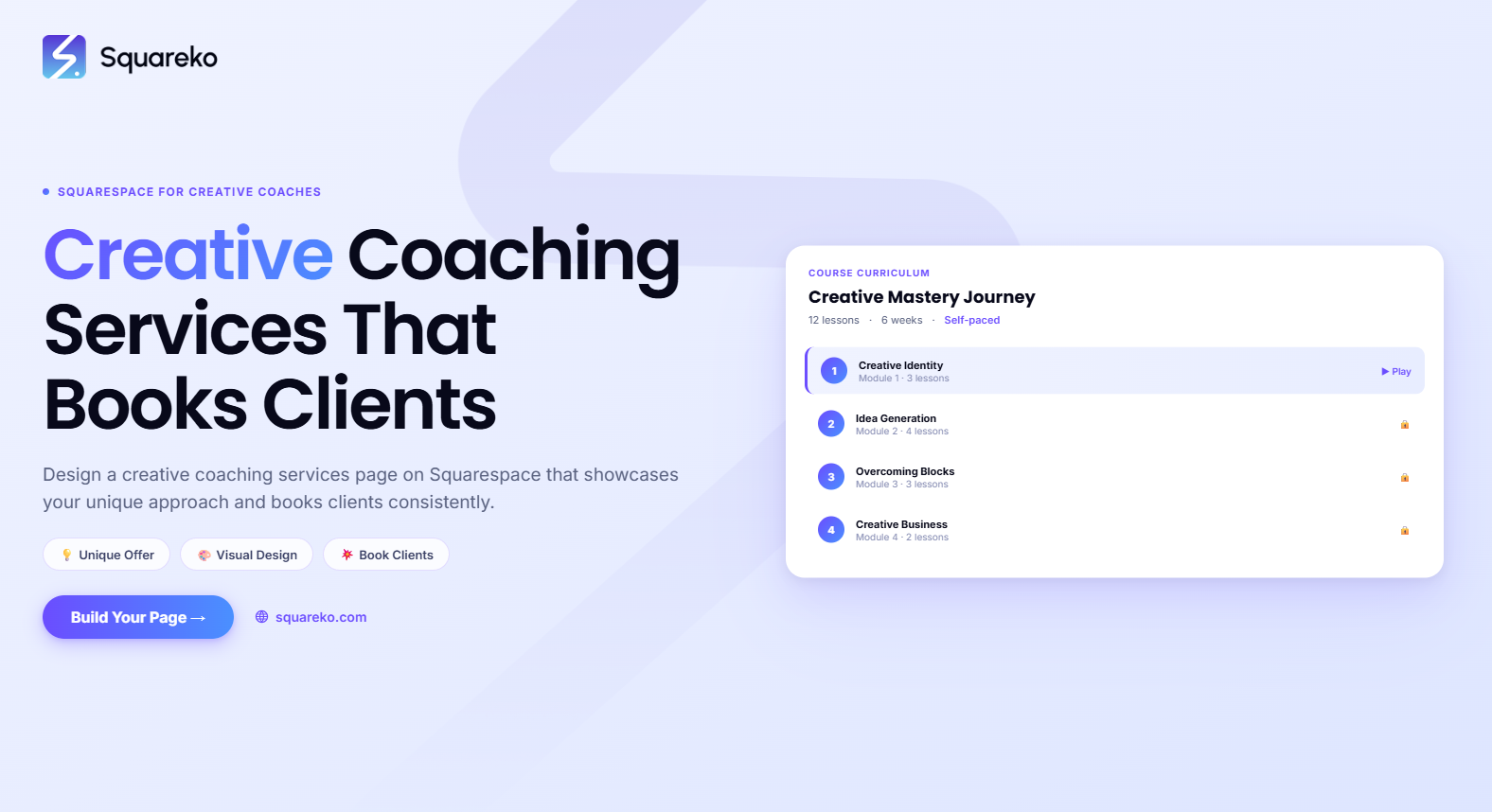 How to Create a Creative Coaching Services Page That Books Clients on Squarespace