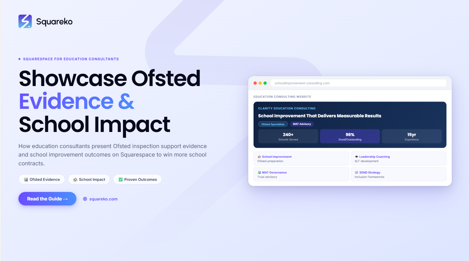 How Education Consultants Showcase OFSTED Evidence and School Impact on Squarespace