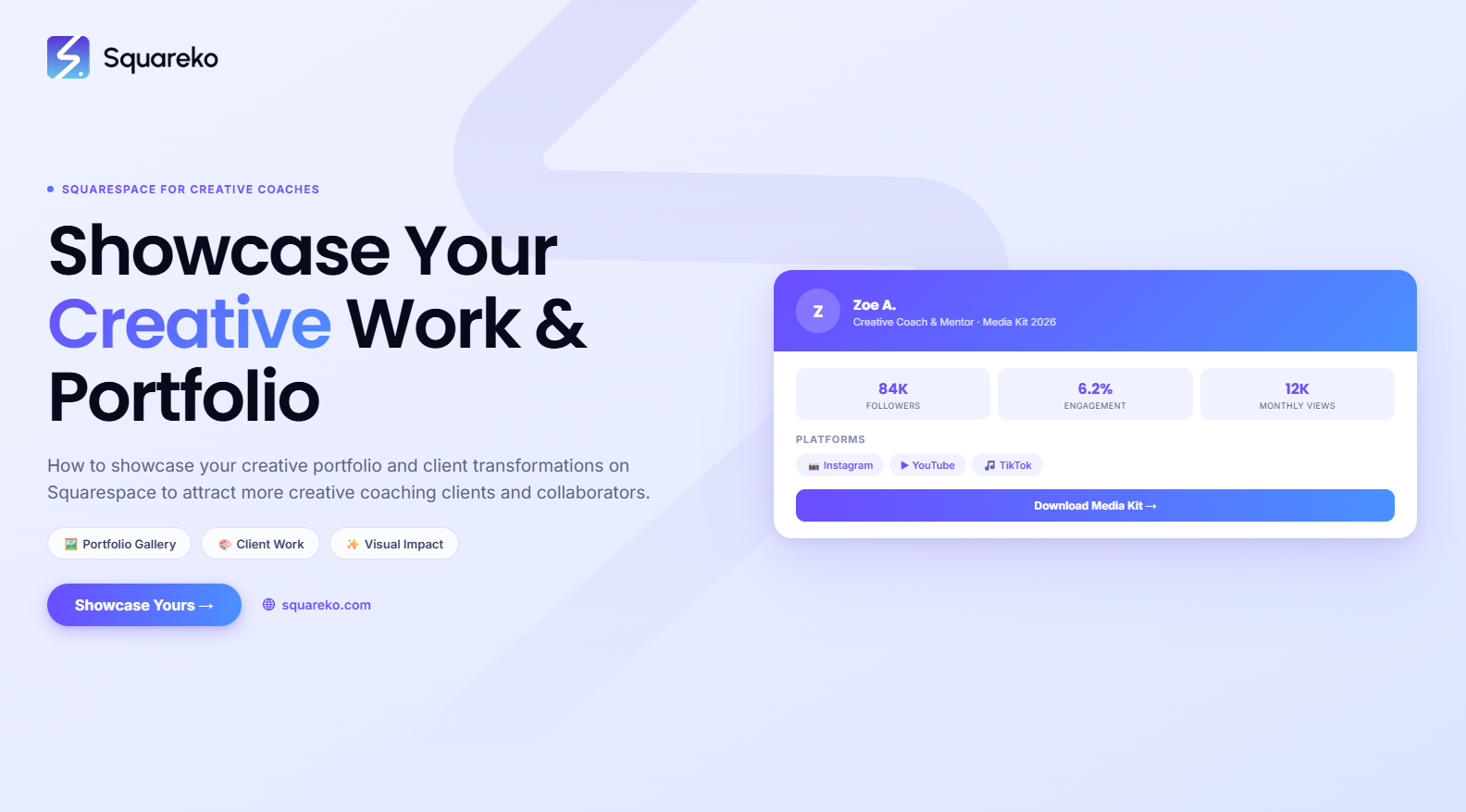 How to Showcase Your Creative Portfolio and Client Work on Squarespace