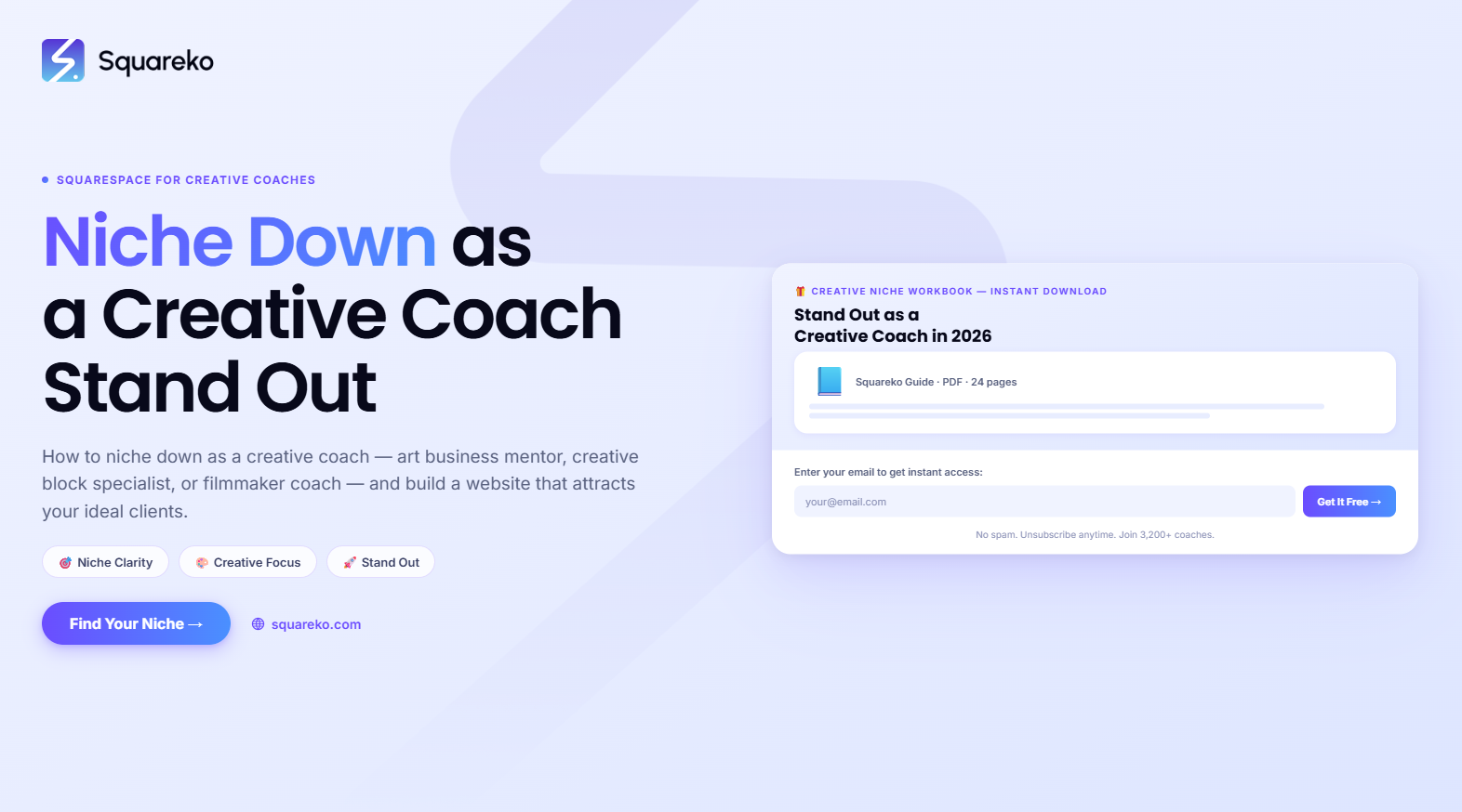 How to Niche Down as a Creative Coach and Stand Out on Squarespace