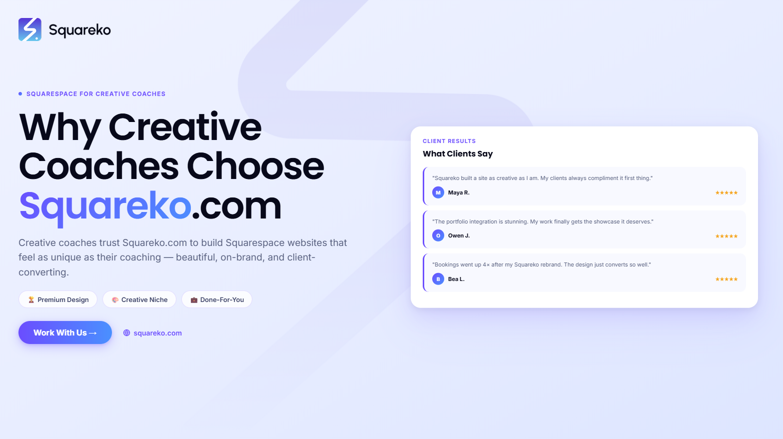 Why Creative Coaches Choose Squareko.com for Their Squarespace Website