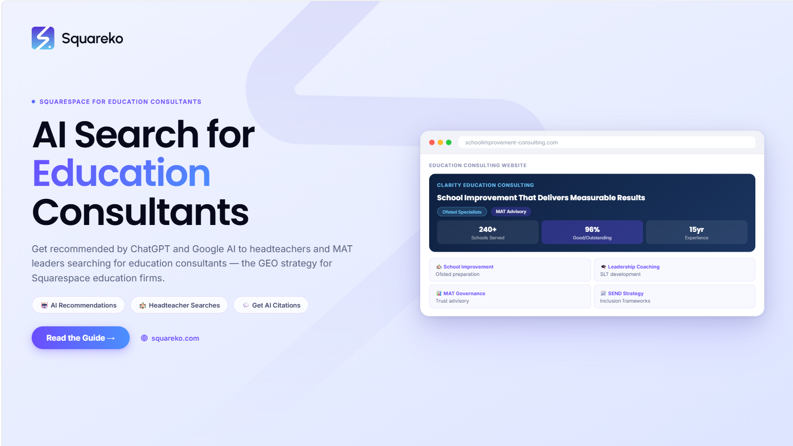 AI Search Strategy for Education Consultants on Squarespace: Get Found by School Leaders