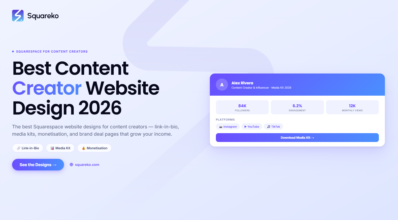 Best Squarespace Website Design for Content Creators in 2026
