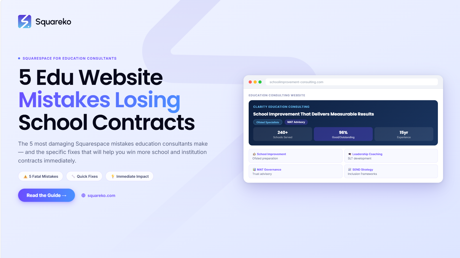 5 Education Consulting Website Mistakes That Cost You School Contracts on Squarespace