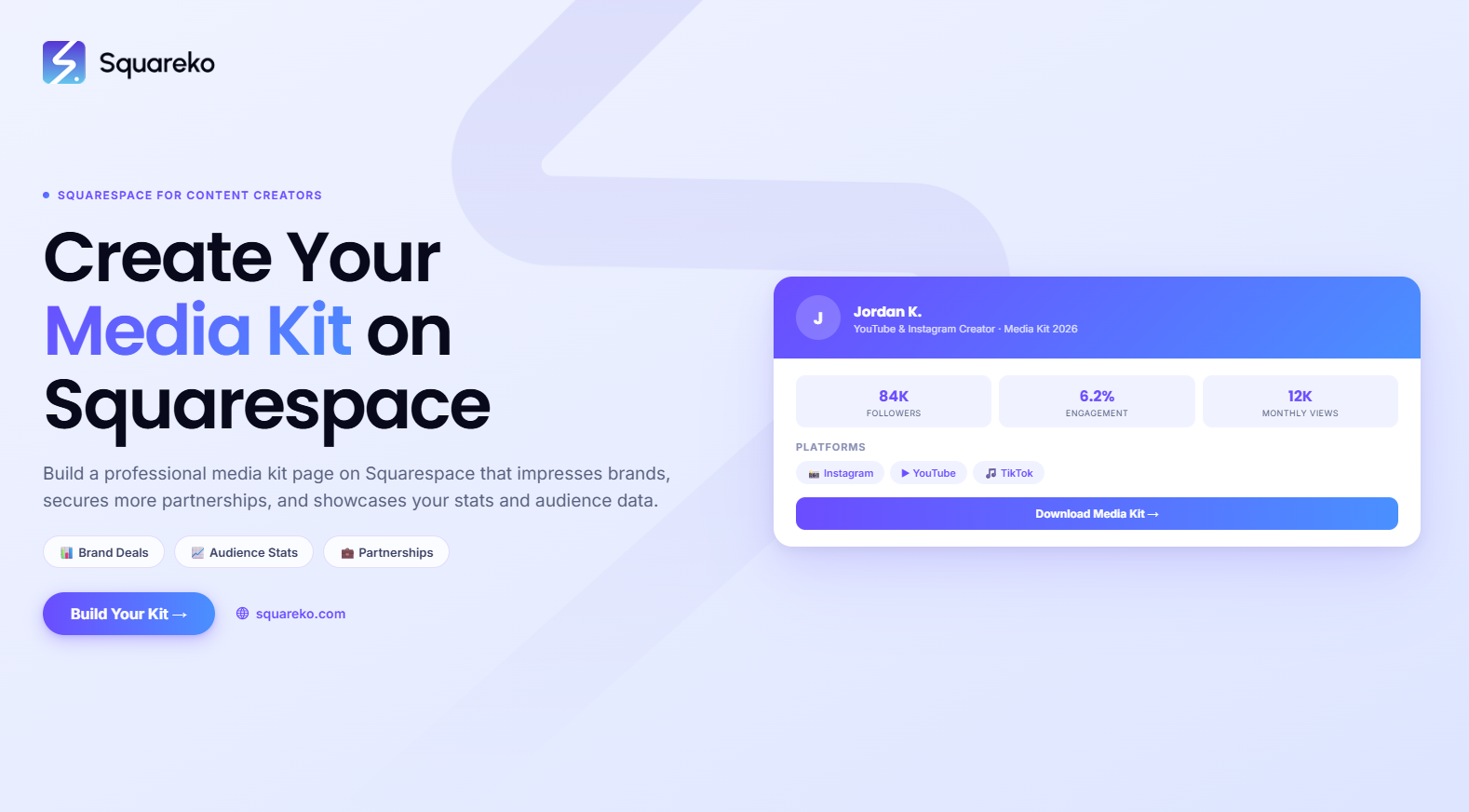 How to Create a Content Creator Media Kit Page on Squarespace