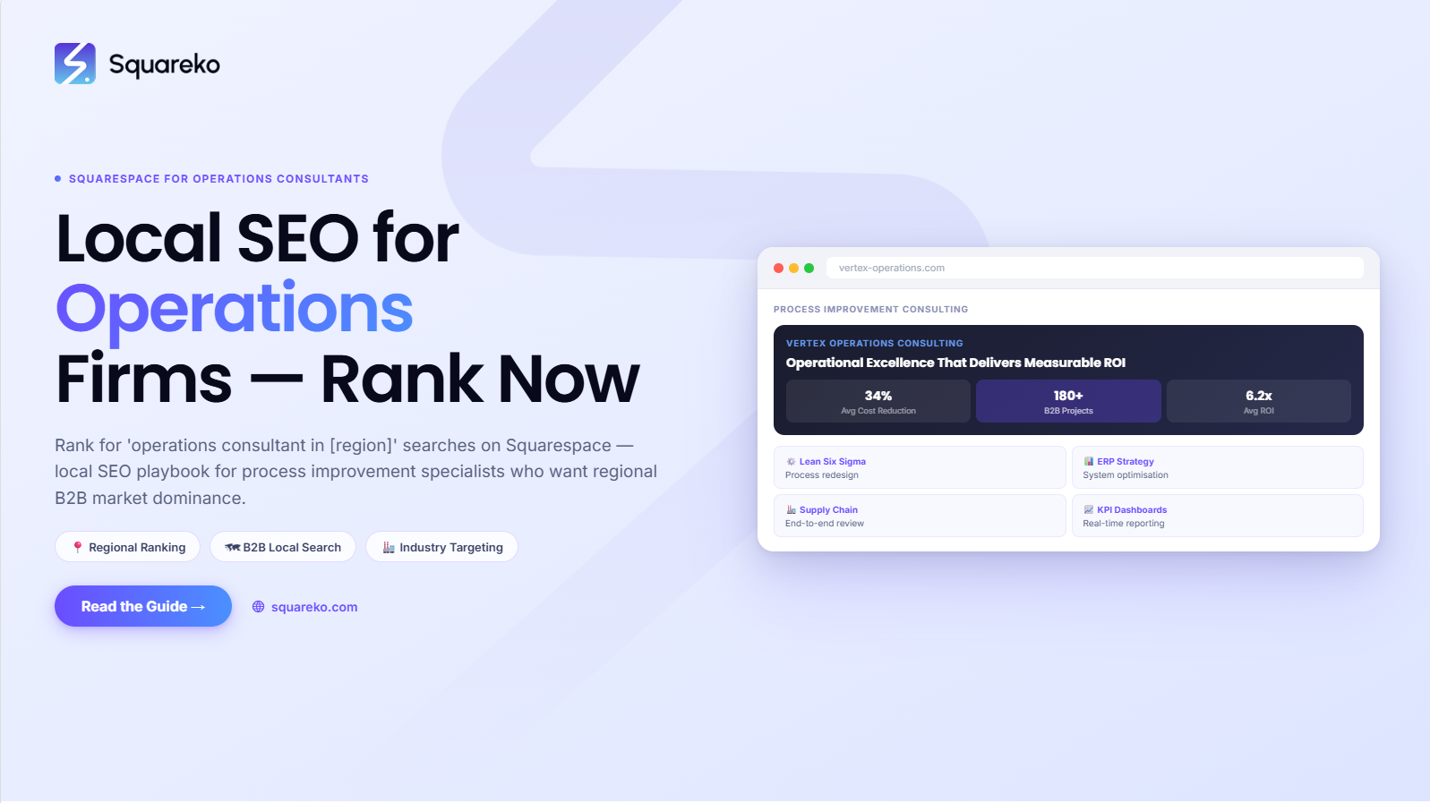 Local SEO for Operations Consultants on Squarespace: Rank for 'Operations Consultant in [Region]'