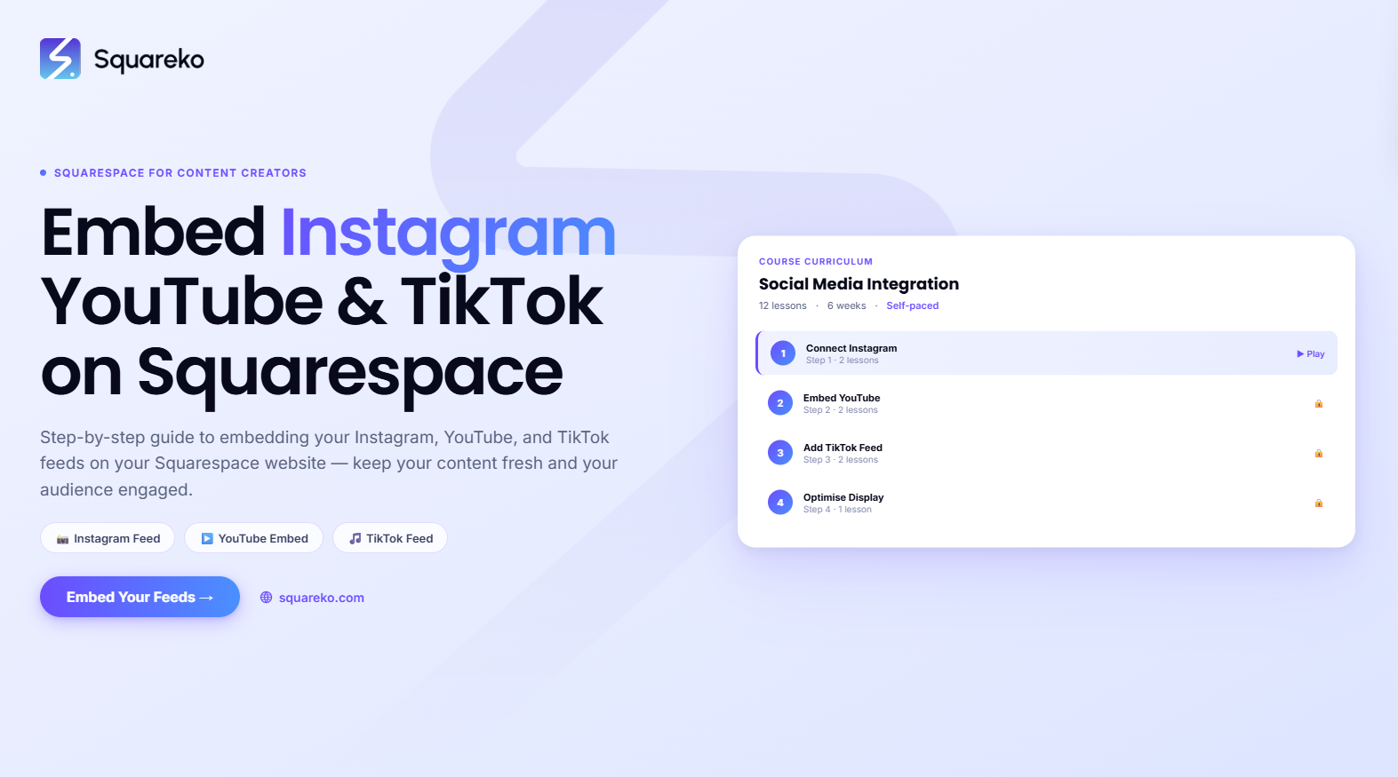 How to Embed Instagram, YouTube, and TikTok on Your Squarespace Website