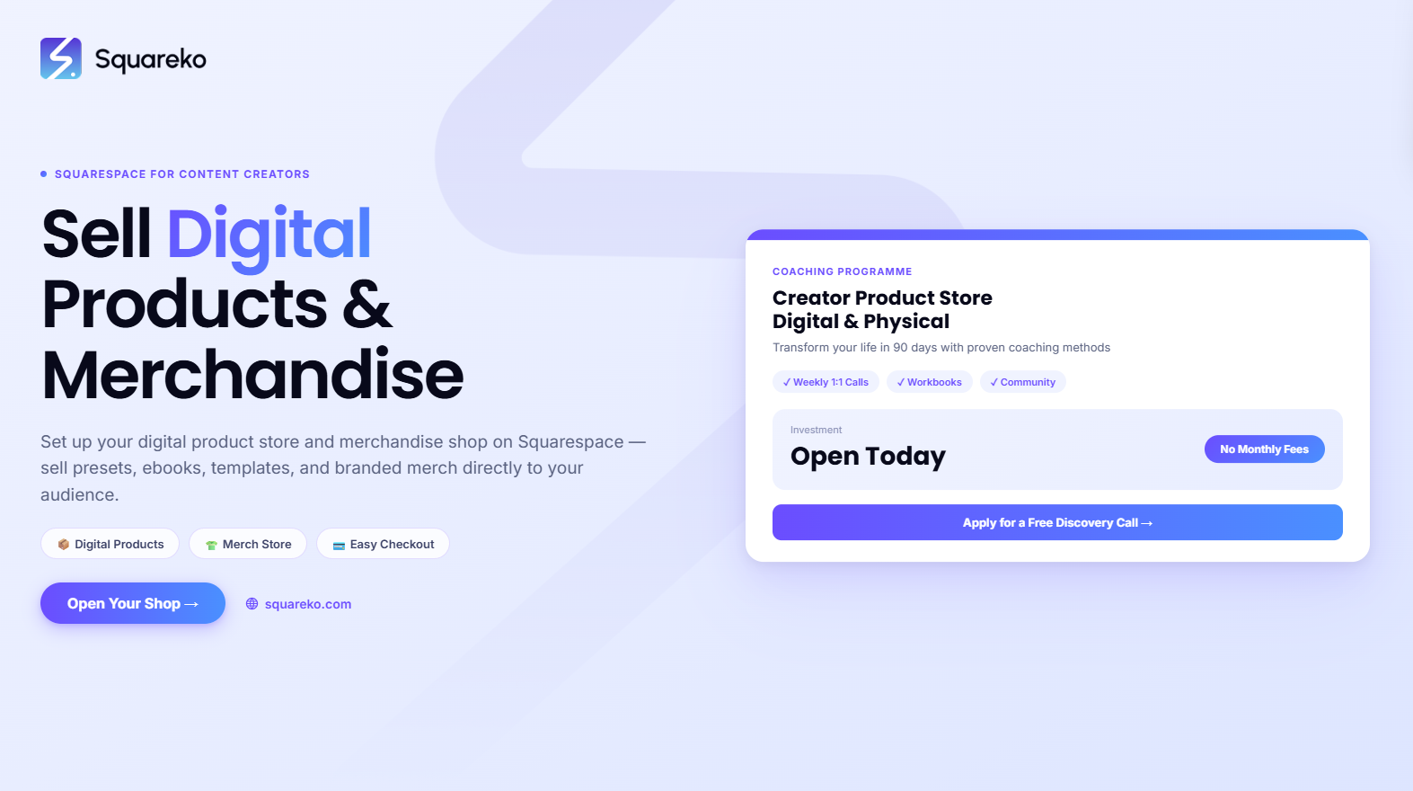 How to Sell Digital Products and Merchandise as a Content Creator on Squarespace