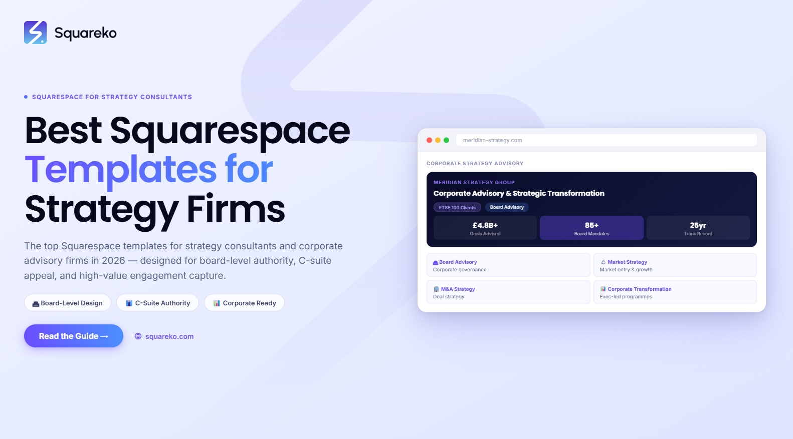 Best Squarespace Templates for Strategy Consultants and Corporate Advisory Firms in 2026