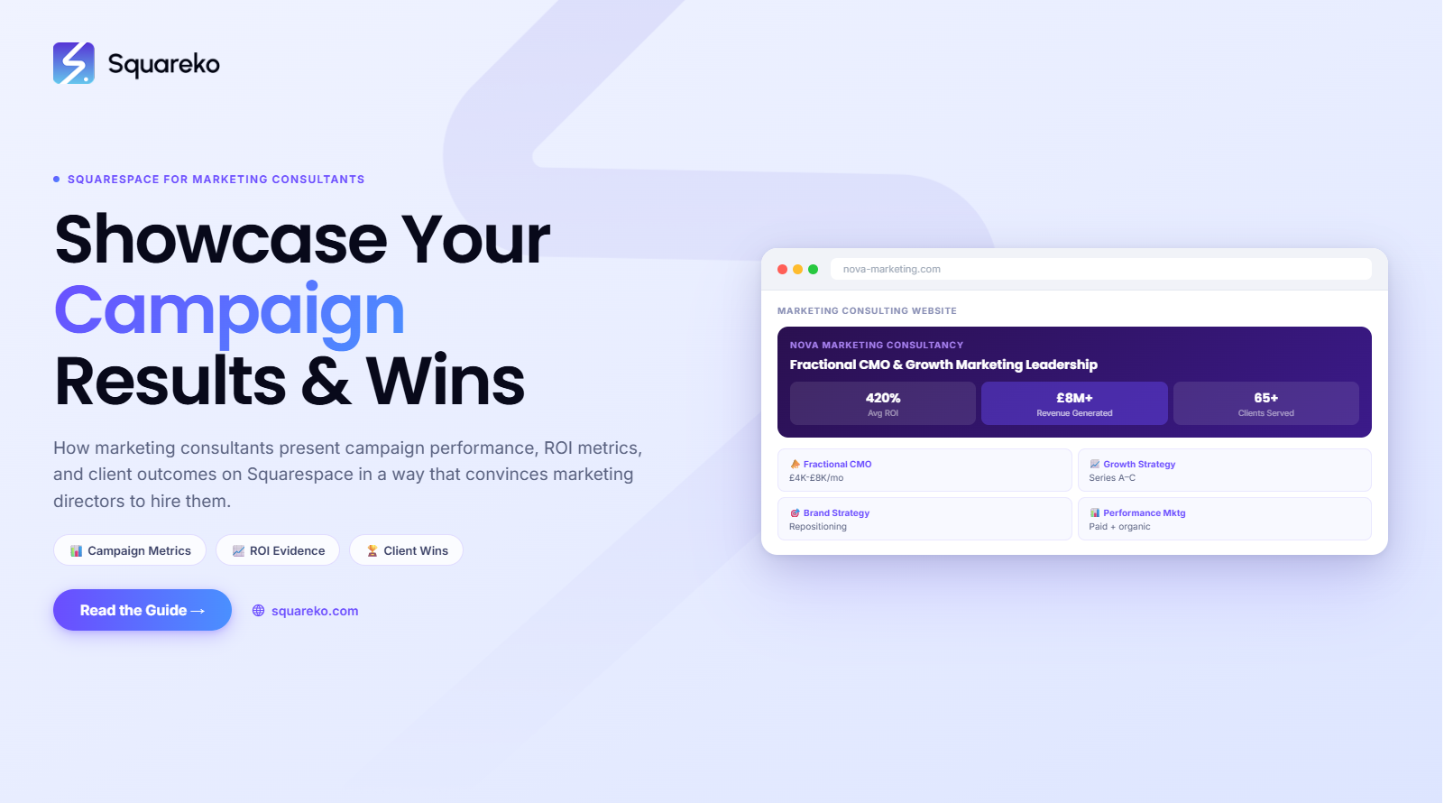 How Marketing Consultants Showcase Campaign Results and Client Outcomes on Squarespace