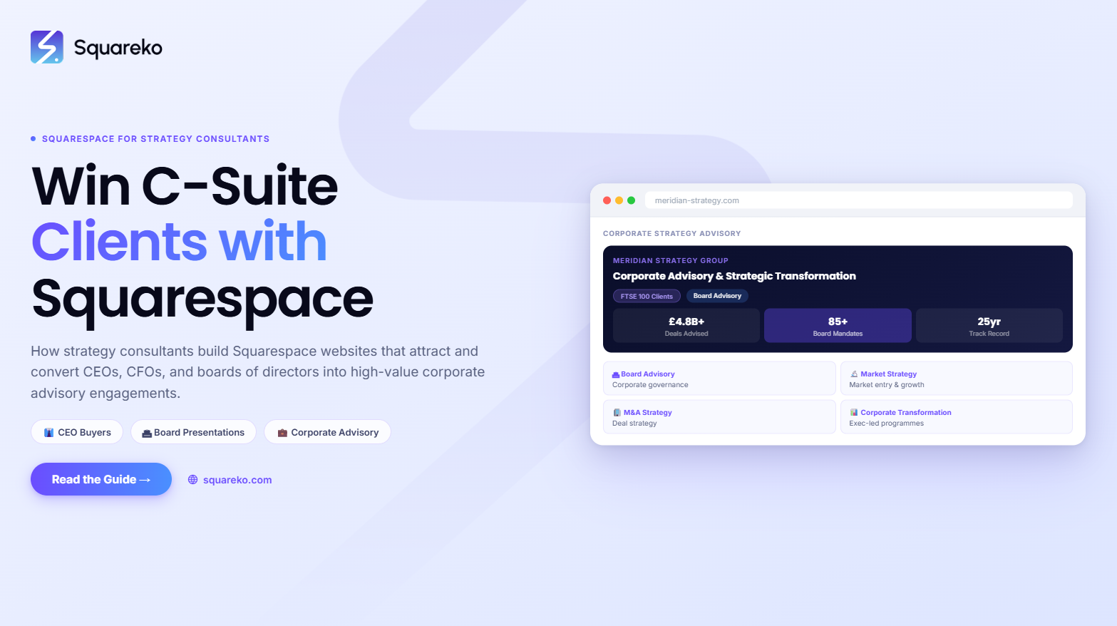 How to Build a Strategy Consulting Website on Squarespace That Wins C-Suite Clients