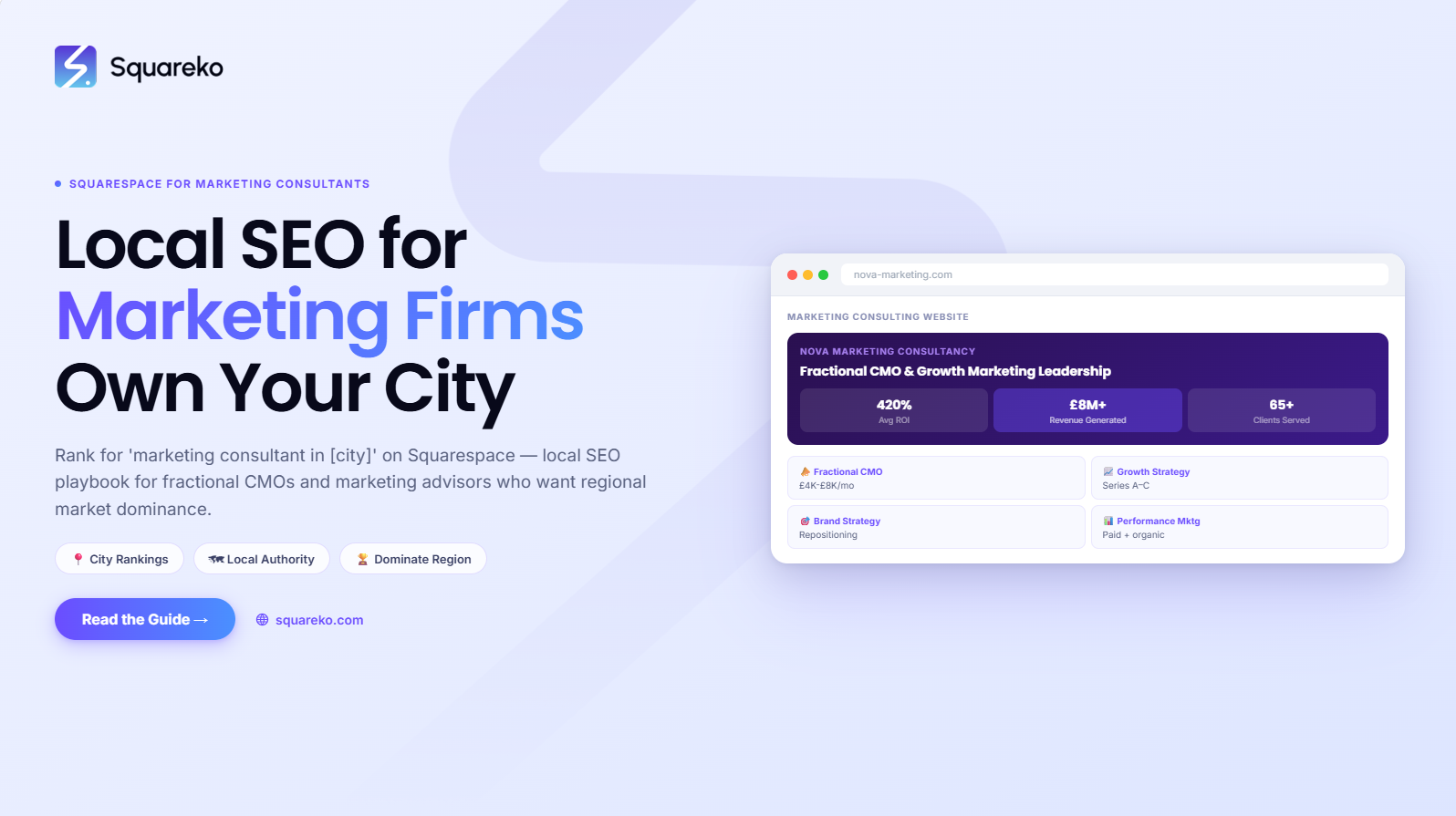 Local SEO for Marketing Consultants on Squarespace: Rank for 'Marketing Consultant in [City]'