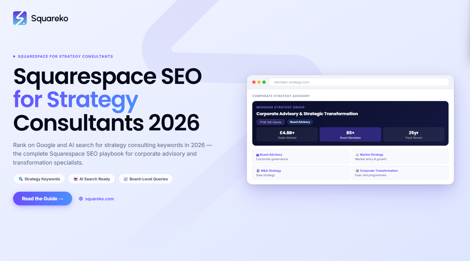 Squarespace SEO for Strategy Consultants: Rank on Google and AI Search in 2026