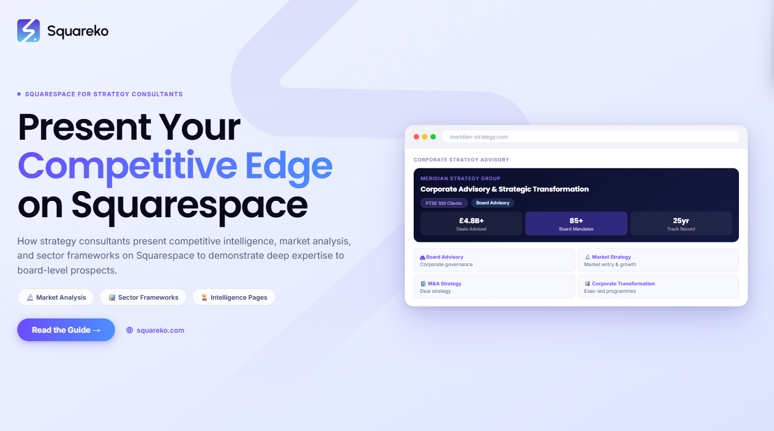 How Strategy Consultants Present Competitive Intelligence and Market Analysis on Squarespace
