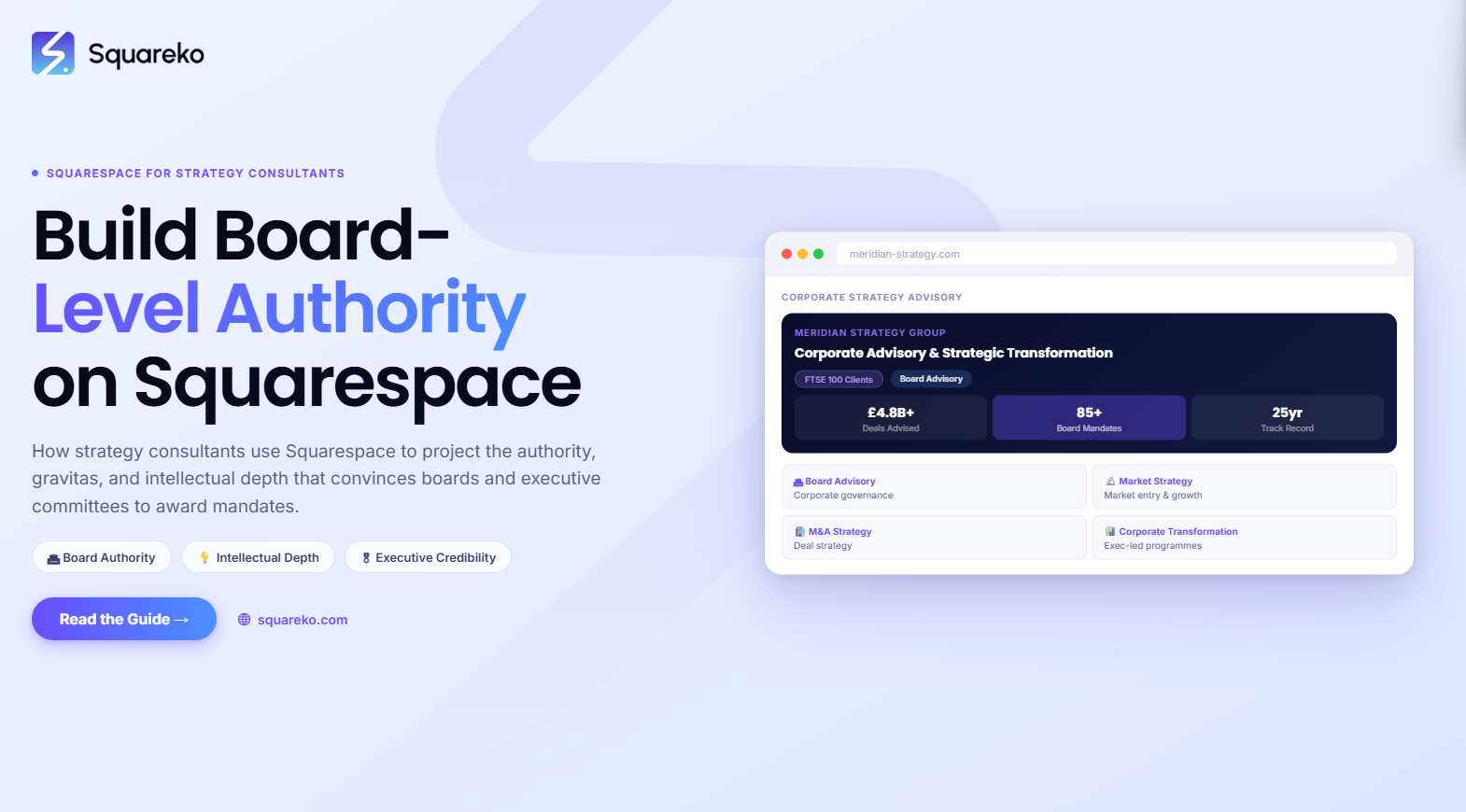 How Strategy Consultants Build Board-Level Authority on Squarespace
