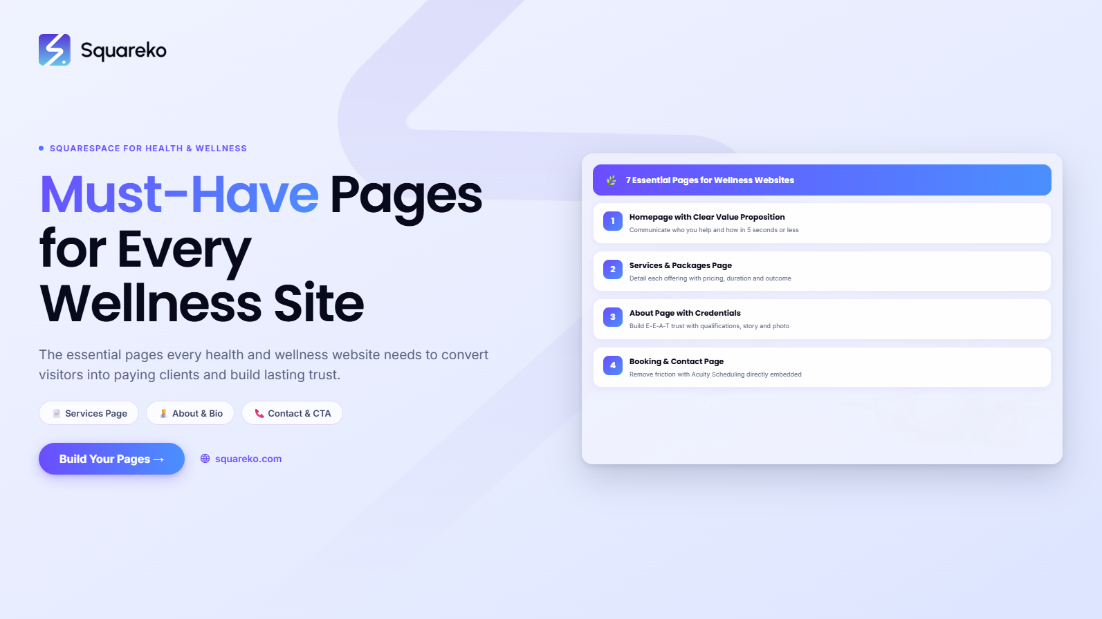 10 Must-Have Pages Every Health and Wellness Website Needs on Squarespace