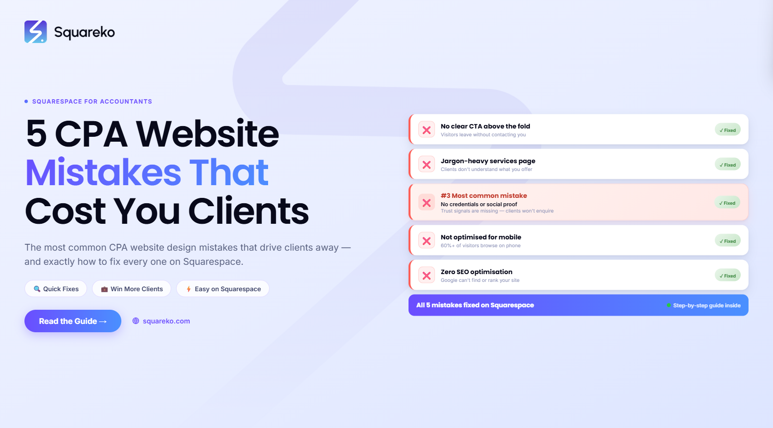 5 CPA Website Design Mistakes That Cost You Clients (And How to Fix Them on Squarespace)