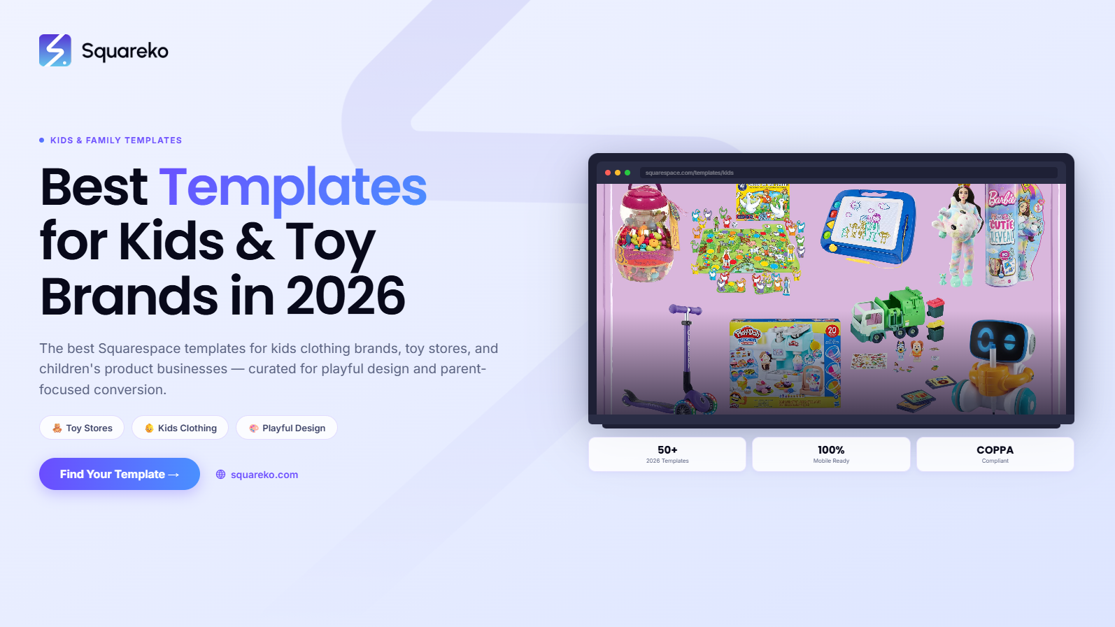 Best Squarespace Templates for Kids Brands, Children's Clothing and Toy Stores in 2026