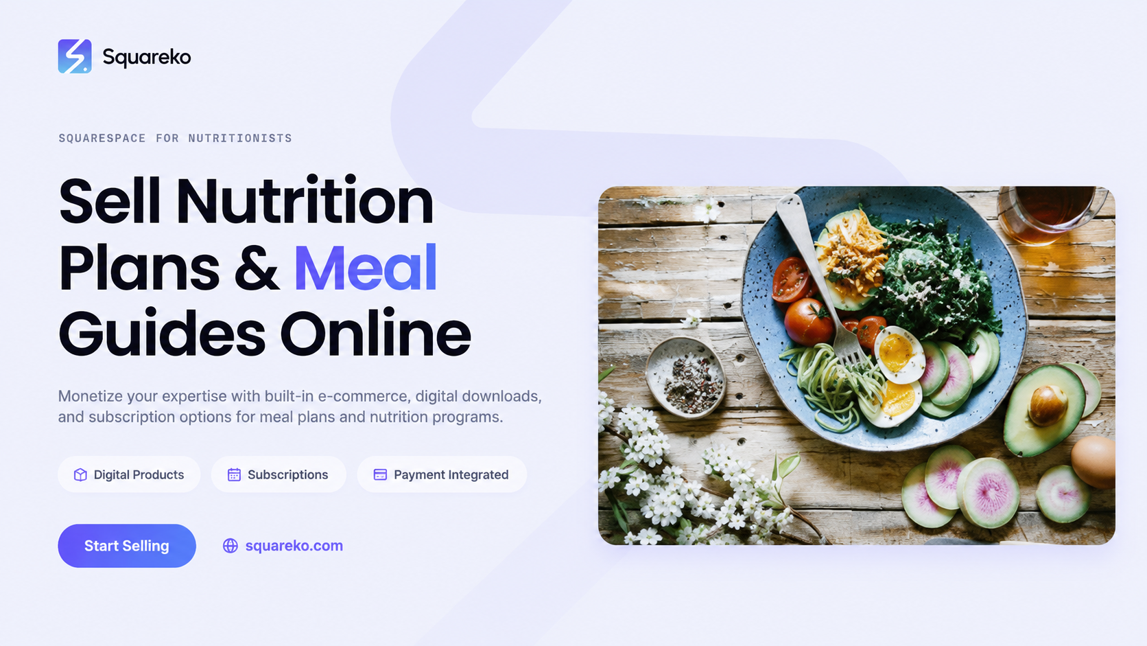 How to Sell Nutrition Plans, Meal Programmes and Digital Products on Squarespace