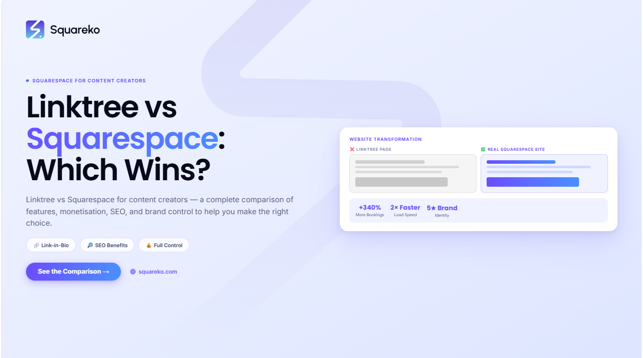 Linktree vs Squarespace: Why Content Creators Need a Real Website in 2026