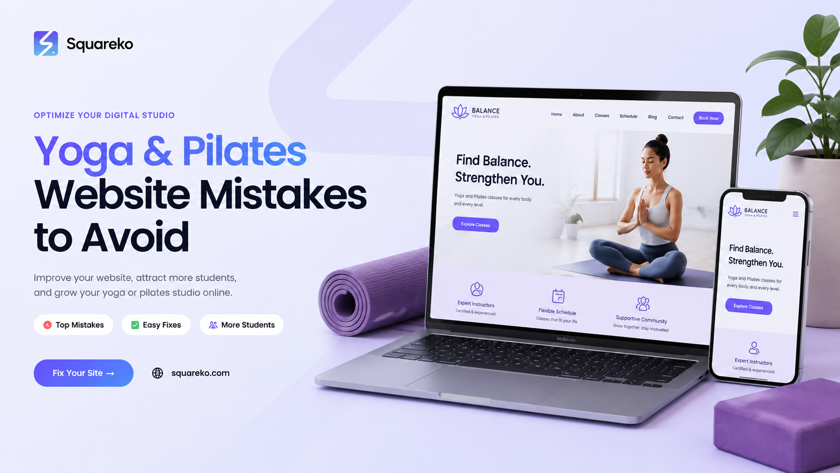 5 Yoga and Pilates Website Mistakes That Stop Students Booking on Squarespace