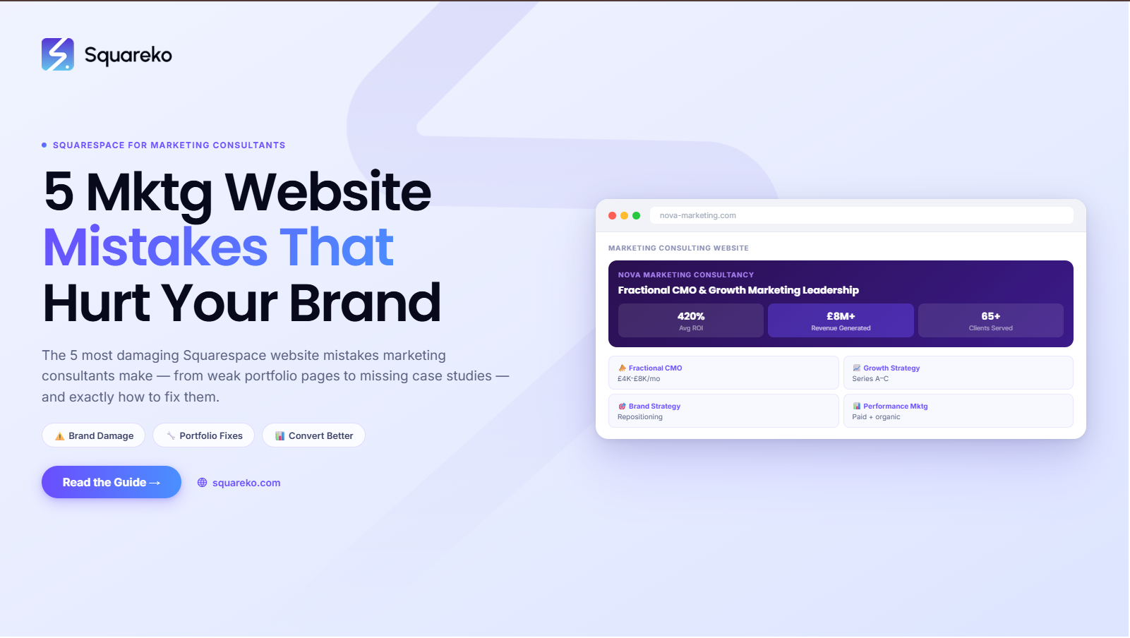 5 Marketing Consulting Website Mistakes That Undermine Your Expertise on Squarespace