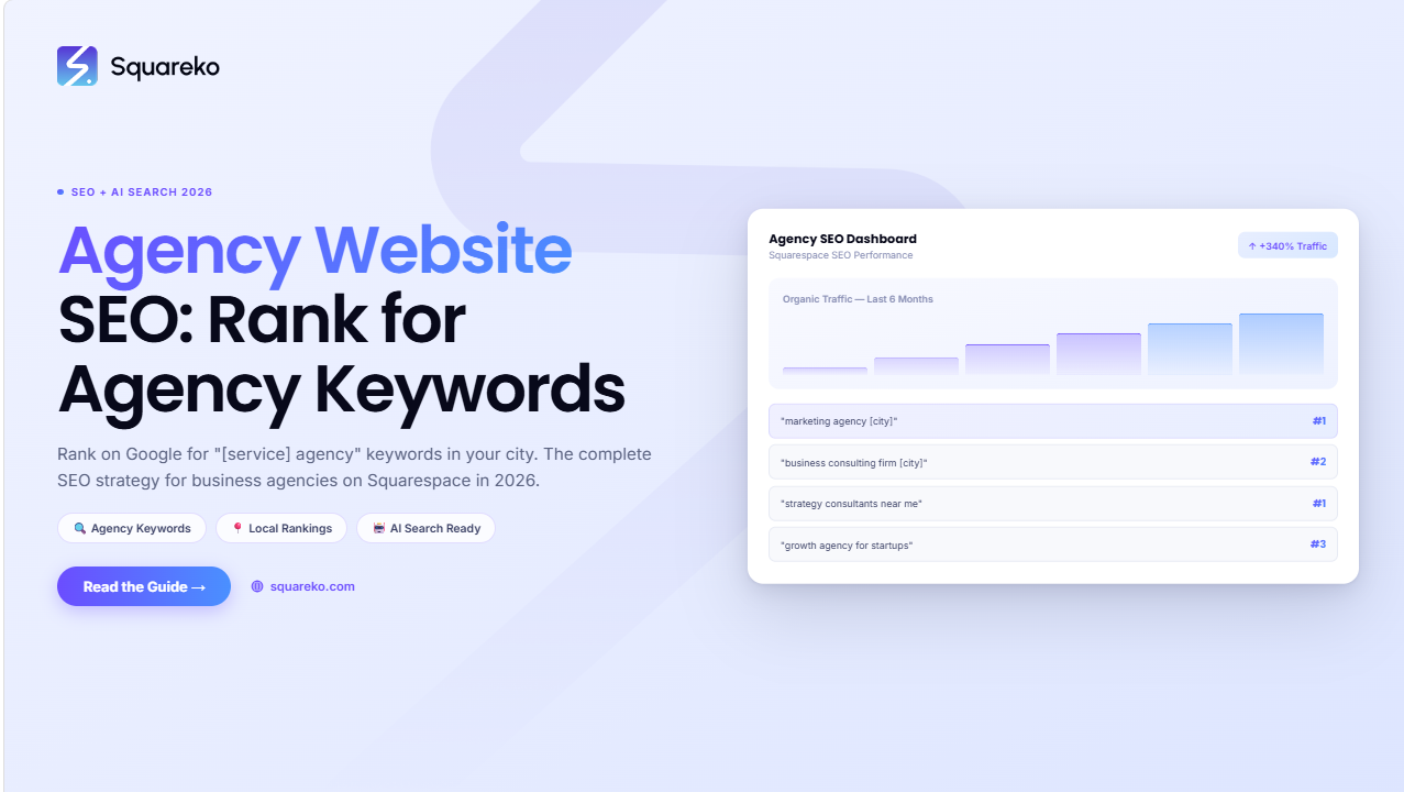 Agency Website SEO on Squarespace: Rank for '[Service] Agency' Keywords in 2026