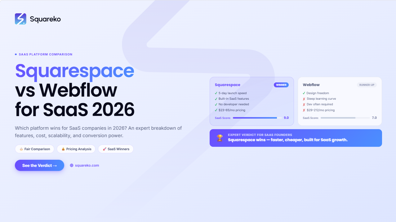 Squarespace vs Webflow for SaaS Companies in 2026: Which Platform Wins?
