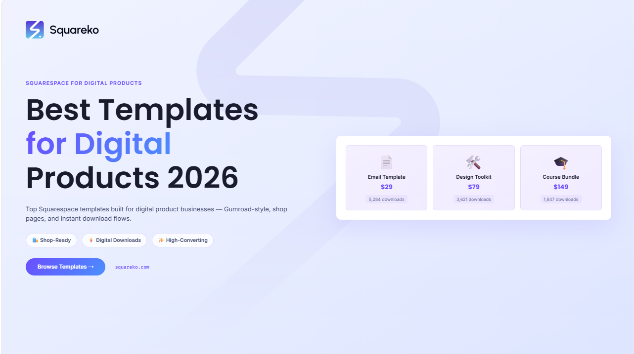Best Squarespace Templates for Digital Product Businesses in 2026