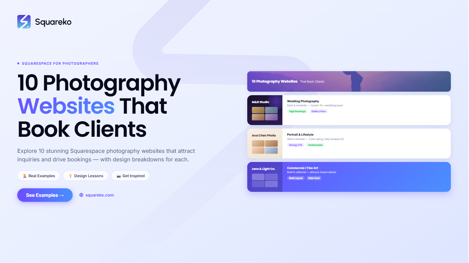 10 Squarespace Photography Websites That Book Clients