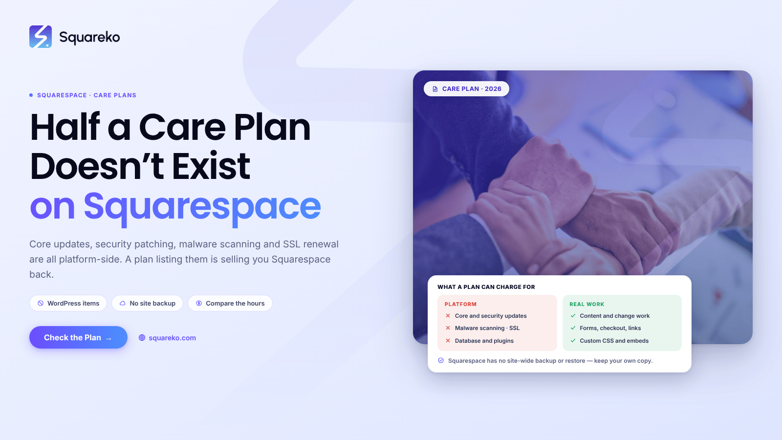 What Belongs in a Squarespace Website Care Plan