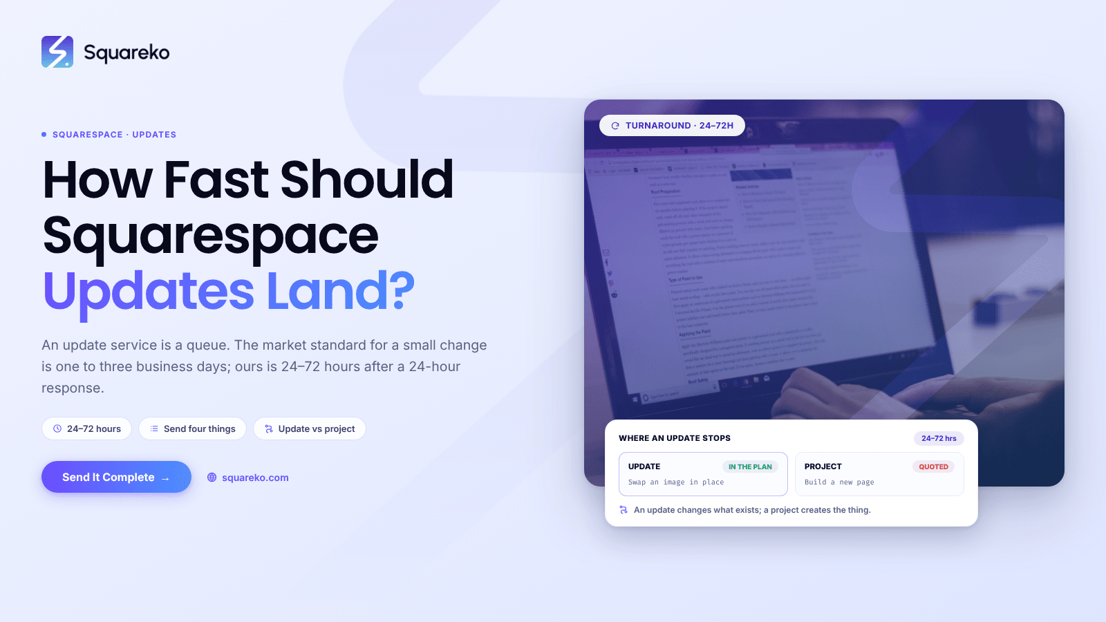 Squarespace Website Update Service: Turnaround and What's Included