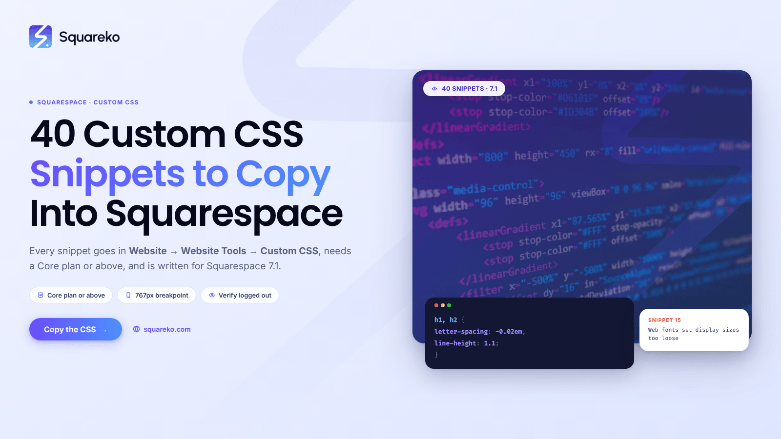 40 Squarespace Custom CSS Snippets You Can Copy Today