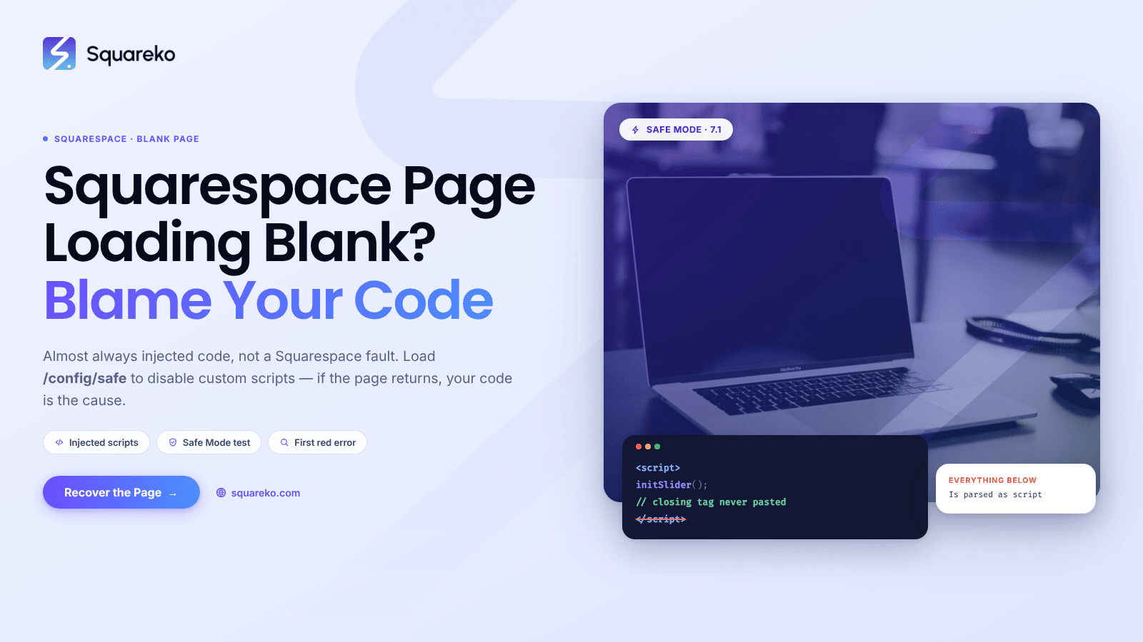 Squarespace Page Loading Blank? Recovery Steps