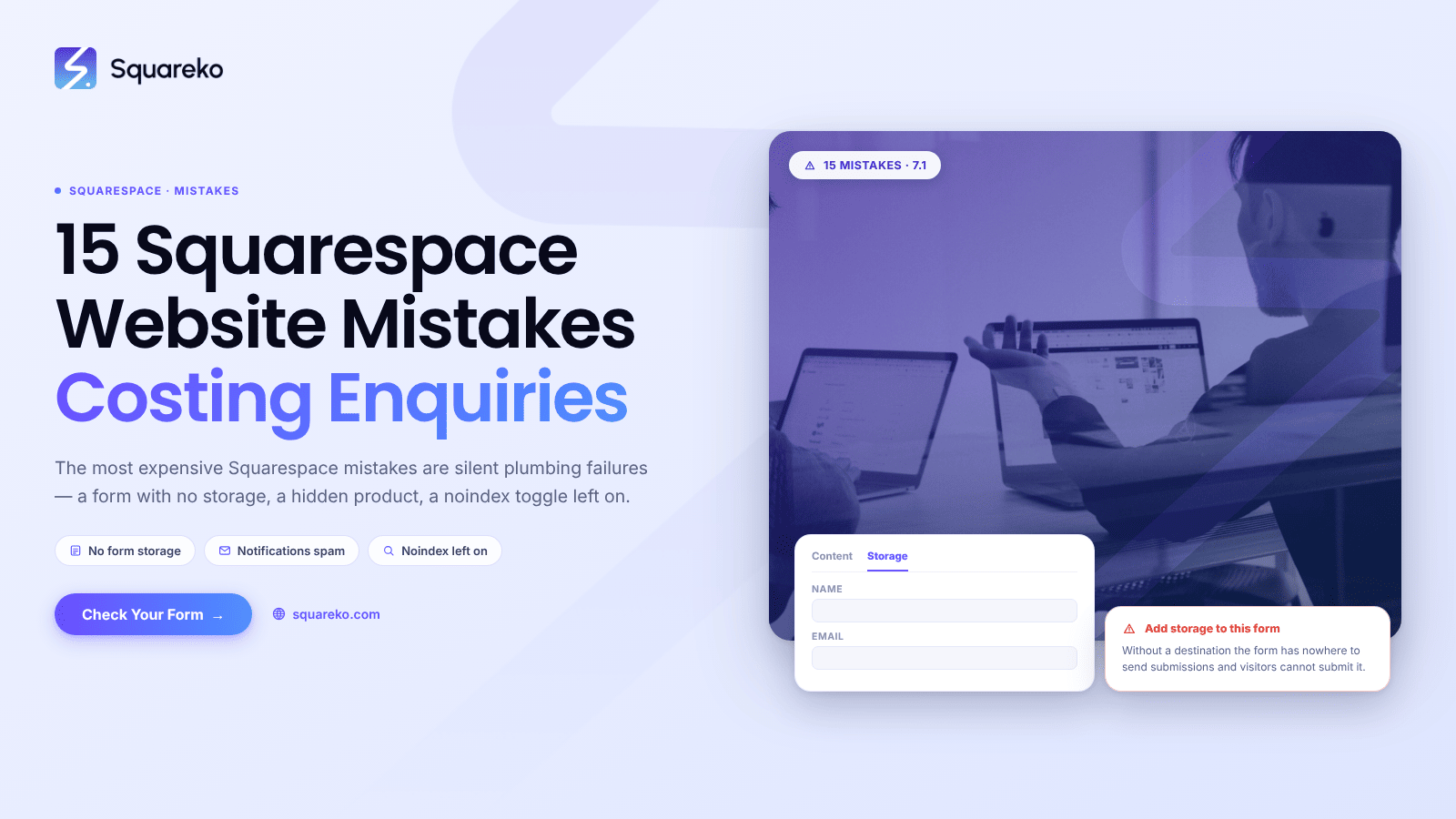 15 Squarespace Website Mistakes That Cost You Enquiries