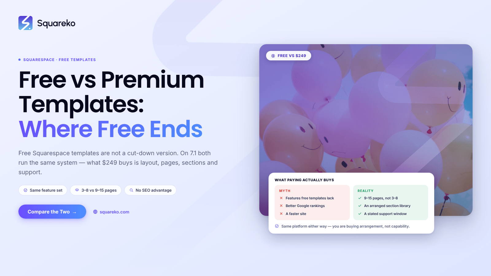 Free Squarespace Templates vs Premium: An Honest Side-by-Side