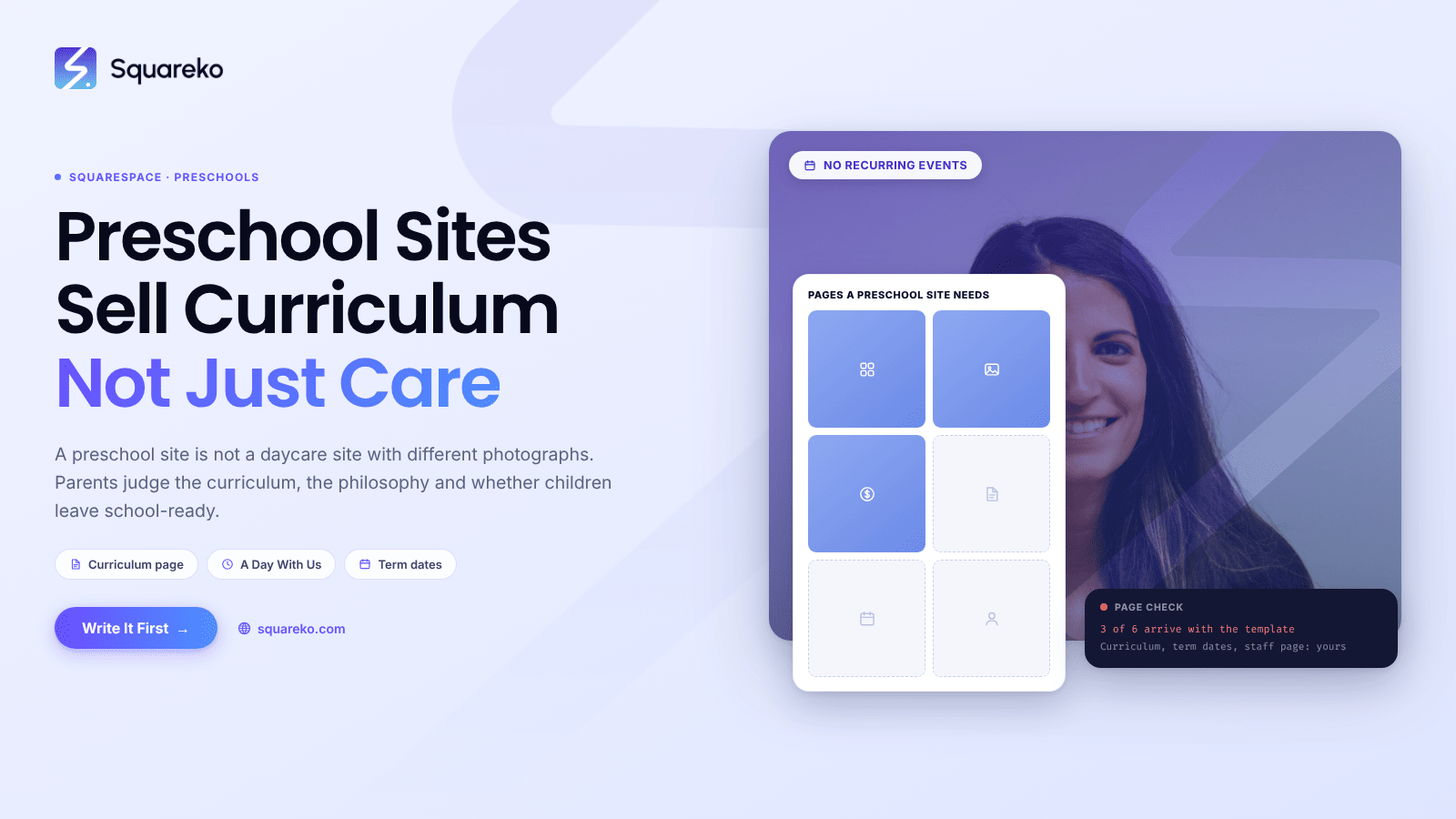Squarespace Templates for Preschools and Nurseries